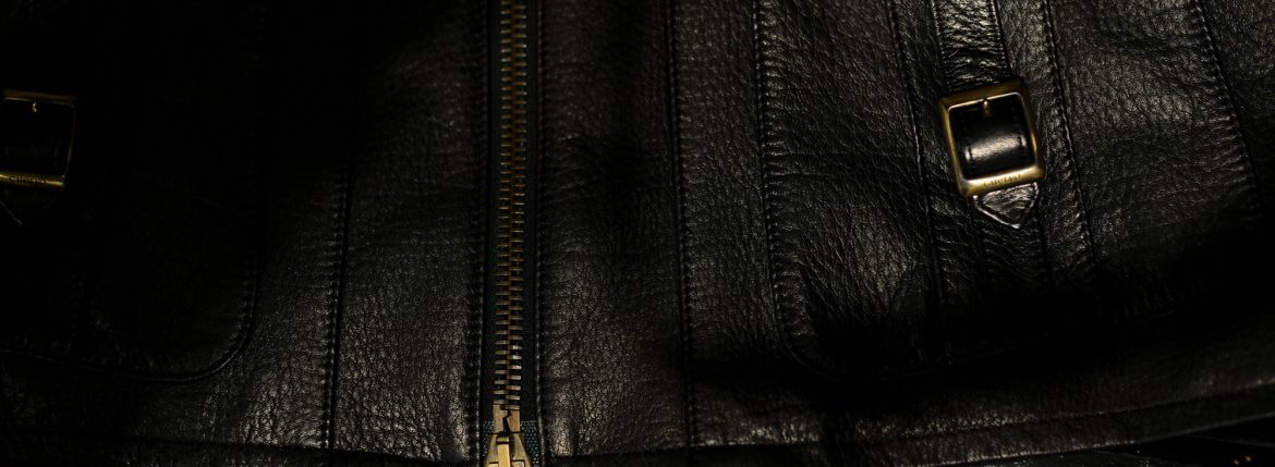 Cuervo (クエルボ) Satisfaction Leather Collection (サティスファクション レザー コレクション) East West(イーストウエスト)  SMOKE(スモーク) BUFFALO LEATHER (バッファロー レザー) レザージャケット BLACK(ブラック) MADE IN JAPAN (日本製) 2019 春夏のイメージ