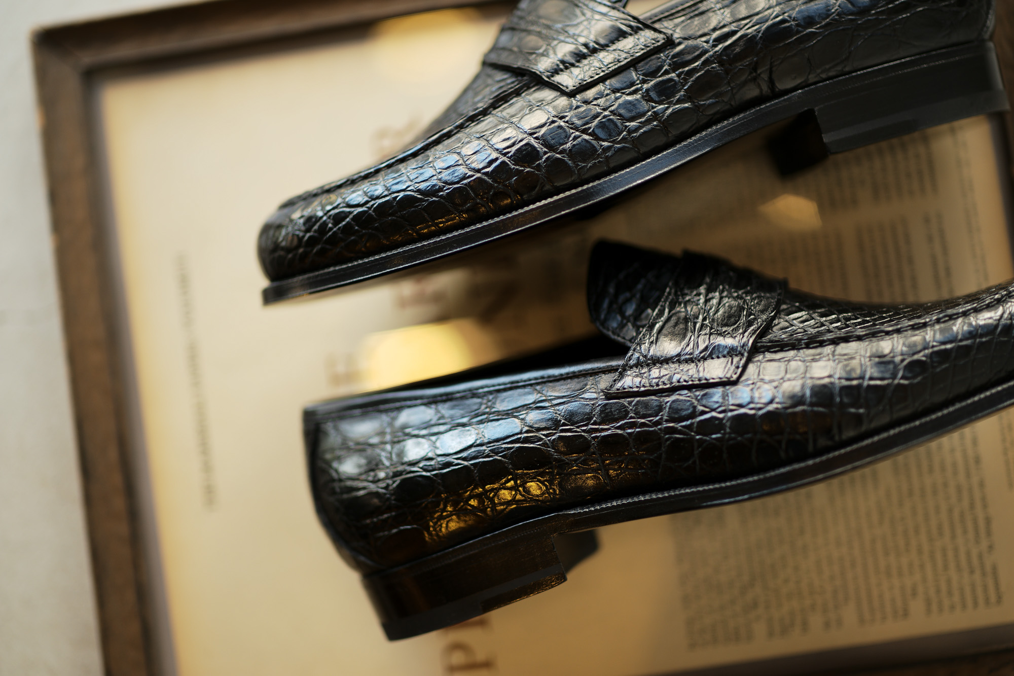 ENZO BONAFE (エンツォボナフェ) ART.3713 Coin Loafer コインローファー Crocodile クロコダイル エキゾチックレザーシューズ COCCO NERO (ブラック) made in italy (イタリア製) 2018秋冬新作 enzobonafe クロコ クロコローファー 愛知 名古屋 Alto e Diritto アルト エ デリット alto e diritto アルトエデリット