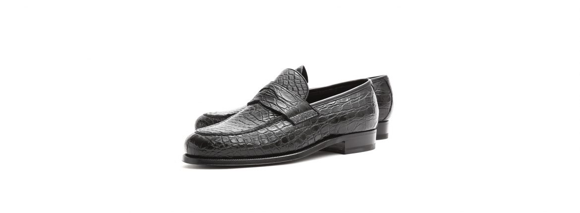 ENZO BONAFE (エンツォボナフェ) ART.3713 Coin Loafer コインローファー Crocodile クロコダイル エキゾチックレザーシューズ COCCO NERO (ブラック) made in italy (イタリア製) 2018秋冬新作のイメージ