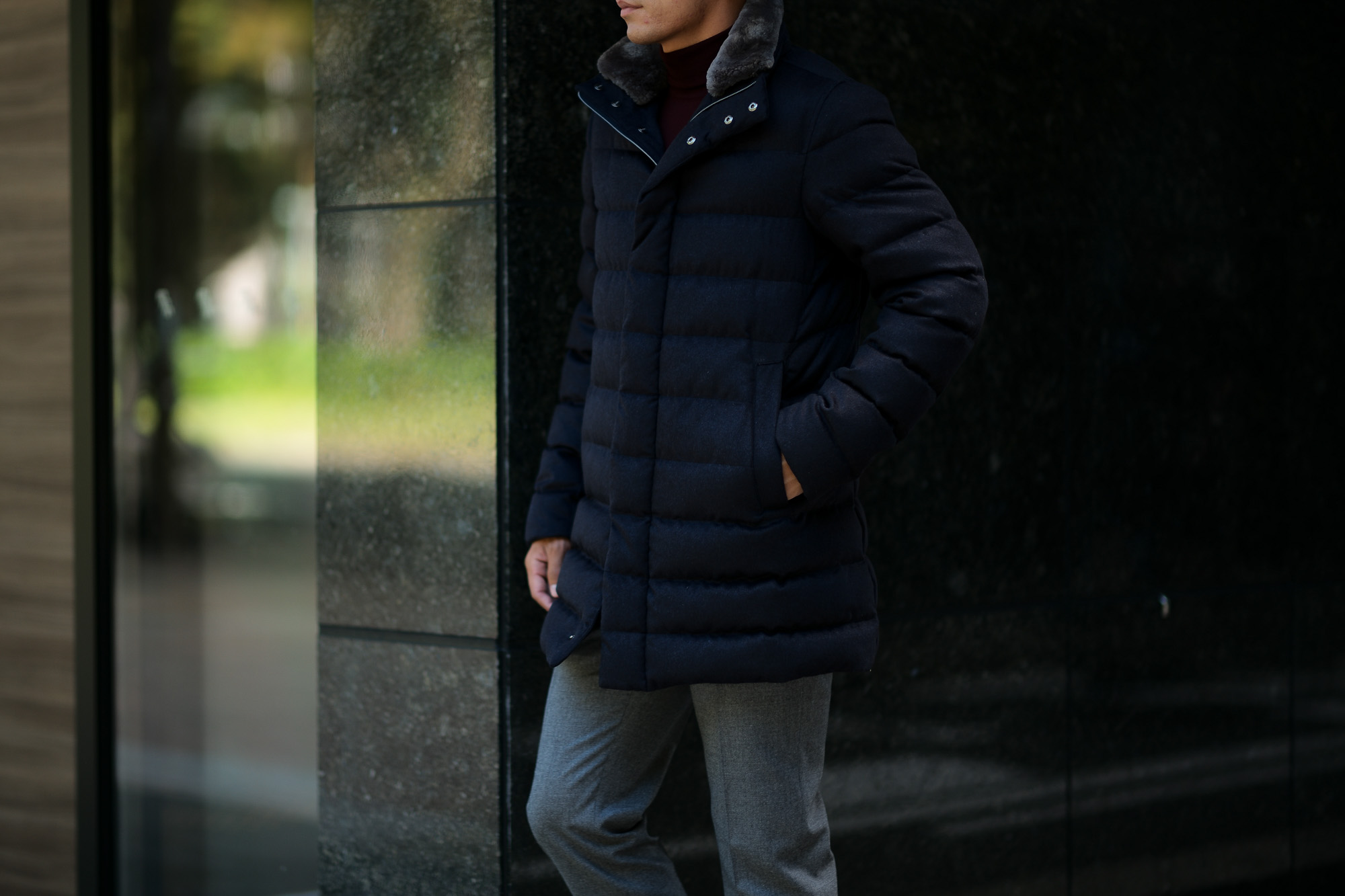 HERNO(ヘルノ) PI0439U Silk Cashmere Down coat (シルク カシミア ダウン コート) PIACENZA (ピアツェンツァ) DROP GLIDE NYLON ULTRALIGHT 撥水 シルク カシミア ダウン コート NAVY (ネイビー・9200) Made in italy (イタリア製) 2018 秋冬新作 alto e dirittoアルトエデリット 42,44,46,48,50,52