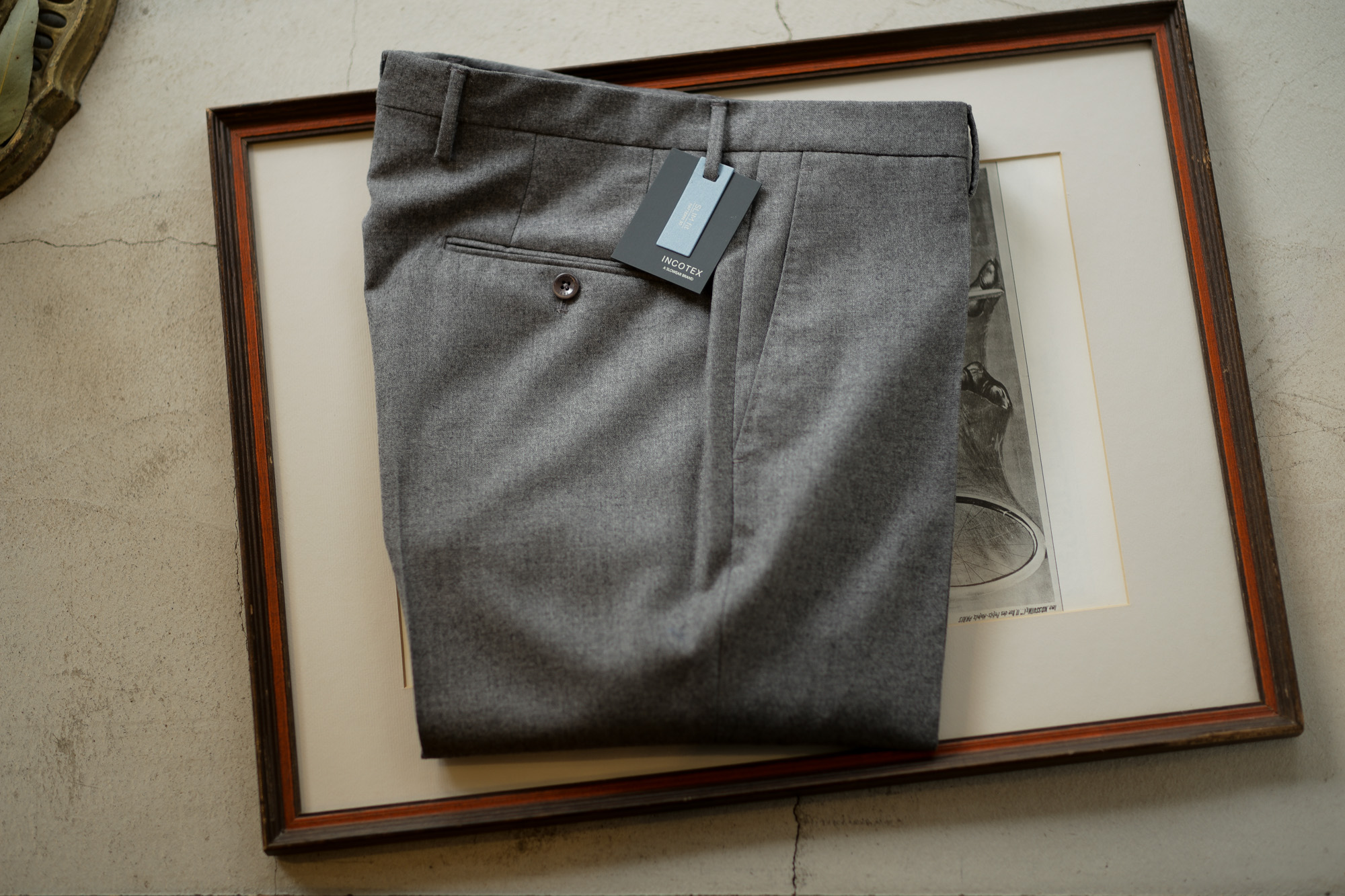 INCOTEX (インコテックス) N35 SLIM FIT (1NT035) S120’S HIGH COMFORT FLANNEL ストレッチ フランネル ウール スラックス GRAY (グレー・905) 2018 秋冬新作 incotex 愛知 名古屋 altoediritto アルトエデリット グレスラ スラックス