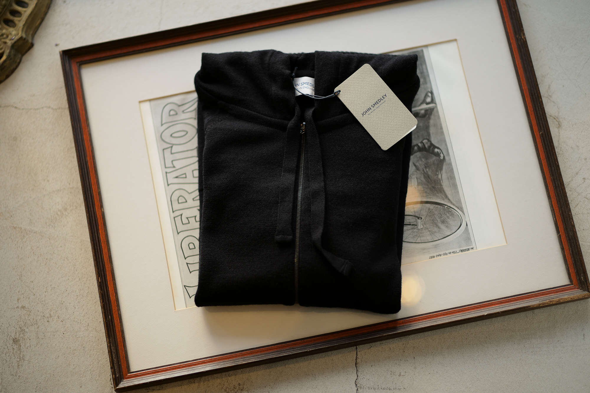 JOHN SMEDLEY (ジョンスメドレー) RESERVOIR (レゼルボア) 24G Merino Wool (24ゲージ メリノウール) ジップアップ ニット パーカー BLACK (ブラック) Made in England (イギリス製) 2018 秋冬新作 johnsmedley 愛知 名古屋 altoediritto アルトエデリット