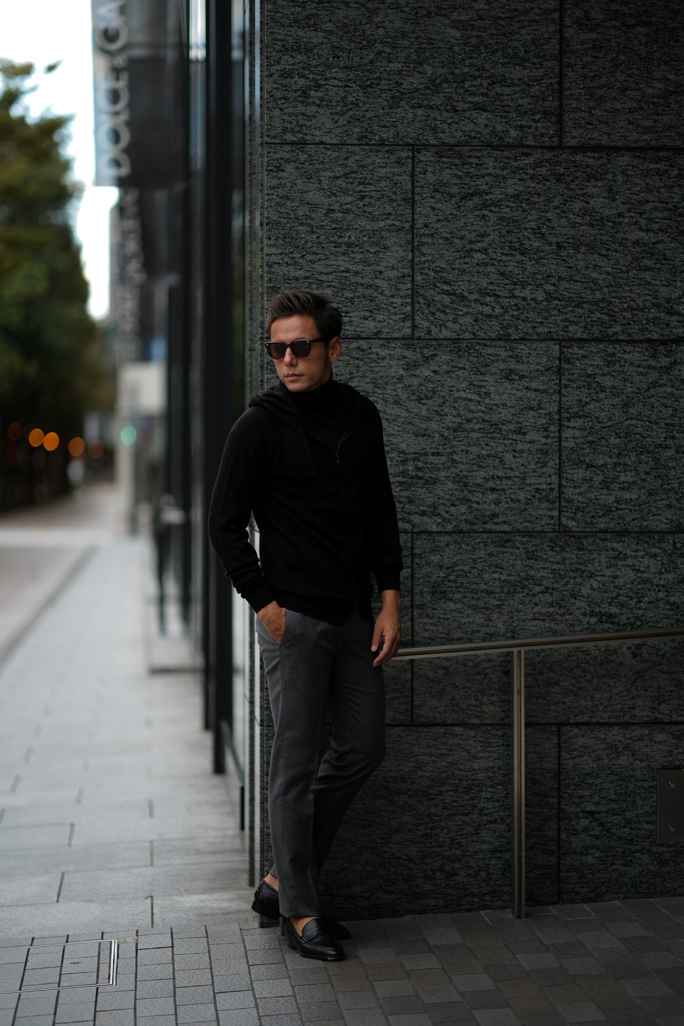 JOHN SMEDLEY (ジョンスメドレー) RESERVOIR (レゼルボア) 24G Merino Wool (24ゲージ メリノウール) ジップアップ ニット パーカー BLACK (ブラック) Made in England (イギリス製) 2018 秋冬新作 johnsmedley 愛知 名古屋 altoediritto アルトエデリット