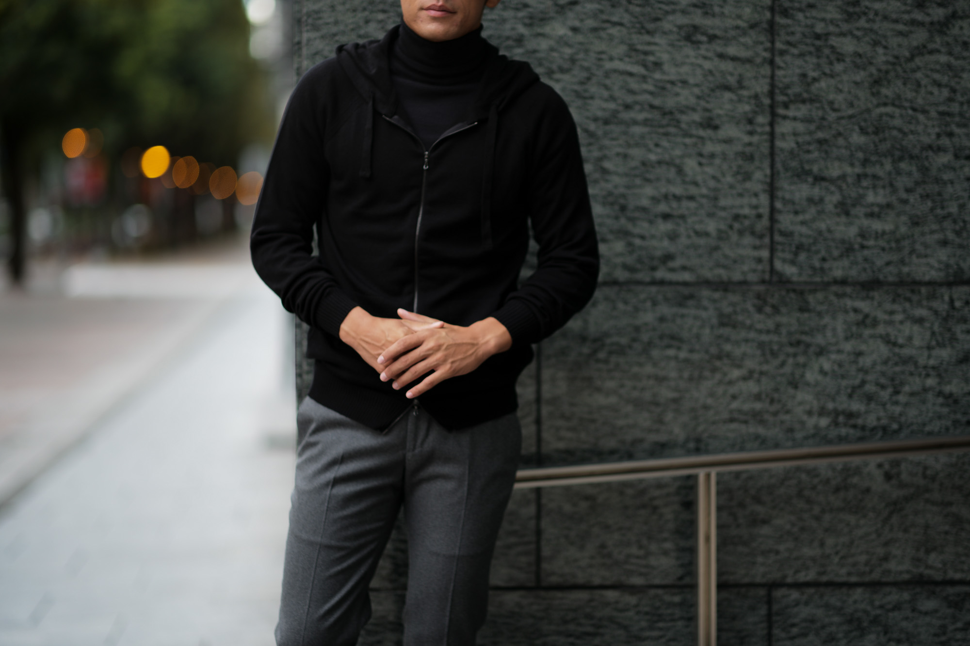 JOHN SMEDLEY (ジョンスメドレー) RESERVOIR (レゼルボア) 24G Merino Wool (24ゲージ メリノウール) ジップアップ ニット パーカー BLACK (ブラック) Made in England (イギリス製) 2018 秋冬新作 johnsmedley 愛知 名古屋 altoediritto アルトエデリット