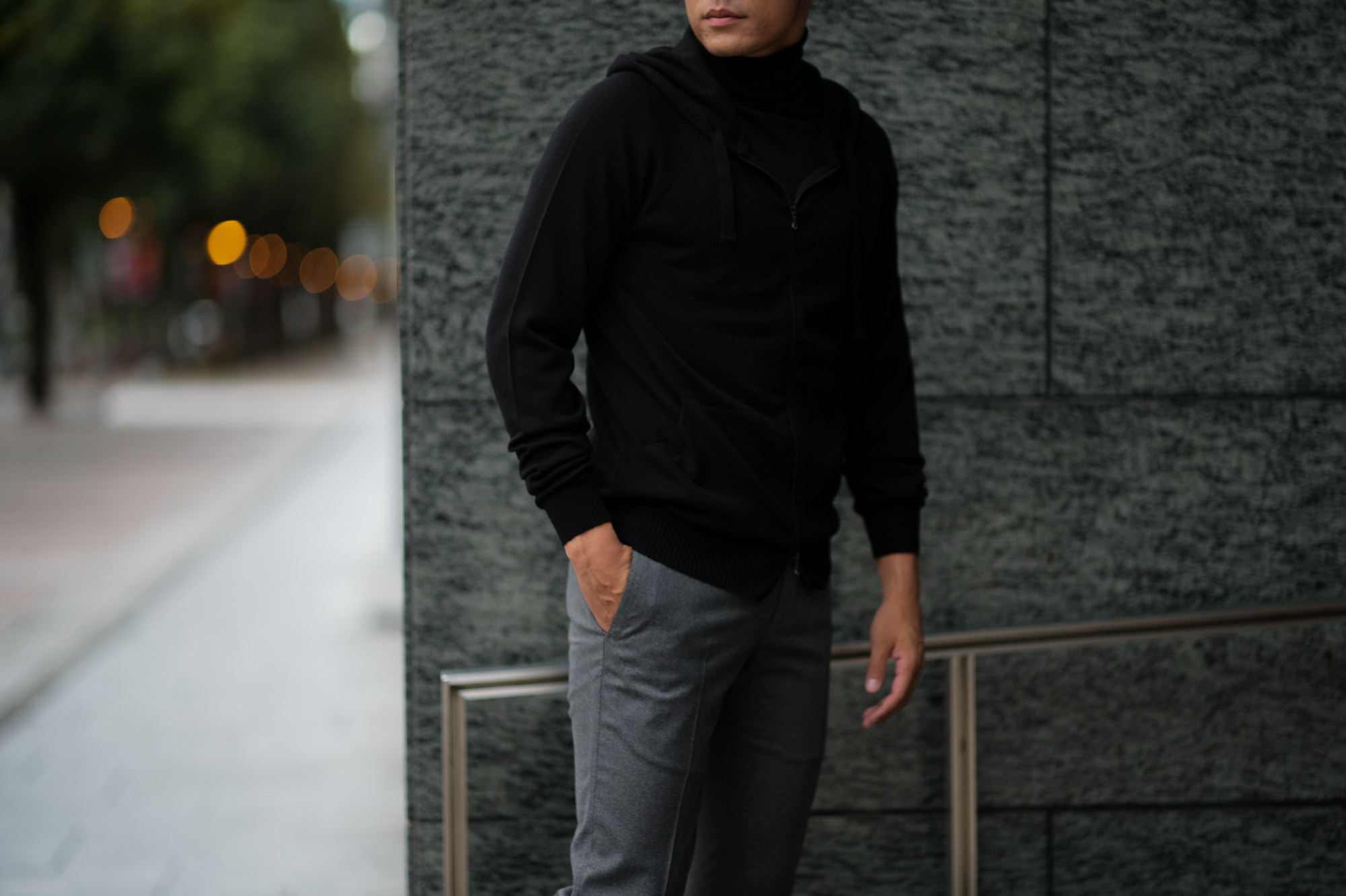 JOHN SMEDLEY (ジョンスメドレー) RESERVOIR (レゼルボア) 24G Merino Wool (24ゲージ メリノウール) ジップアップ ニット パーカー BLACK (ブラック) Made in England (イギリス製) 2018 秋冬新作 johnsmedley 愛知 名古屋 altoediritto アルトエデリット