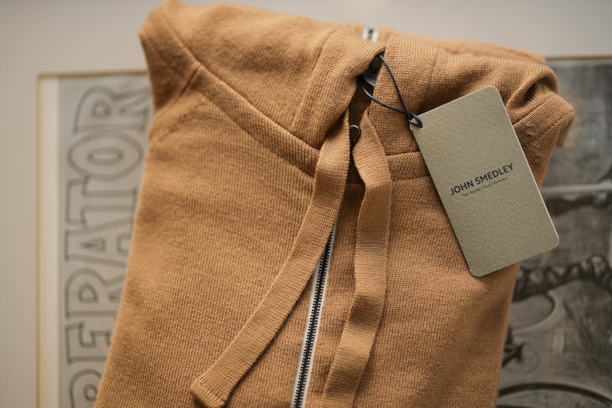 JOHN SMEDLEY (ジョンスメドレー) RESERVOIR (レゼルボア) 24G Merino Wool (24ゲージ メリノウール) ジップアップ ニット パーカー CAMEL (キャメル) Made in England (イギリス製) 2018 秋冬新作 johnsmedley 愛知 名古屋 altoediritto アルトエデリット