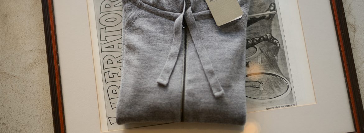 JOHN SMEDLEY (ジョンスメドレー) RESERVOIR (レゼルボア) 24G Merino Wool (24ゲージ メリノウール) ジップアップ ニット パーカー SILVER (シルバー) Made in England (イギリス製) 2018 秋冬新作 johnsmedley 愛知 名古屋 altoediritto アルトエデリット