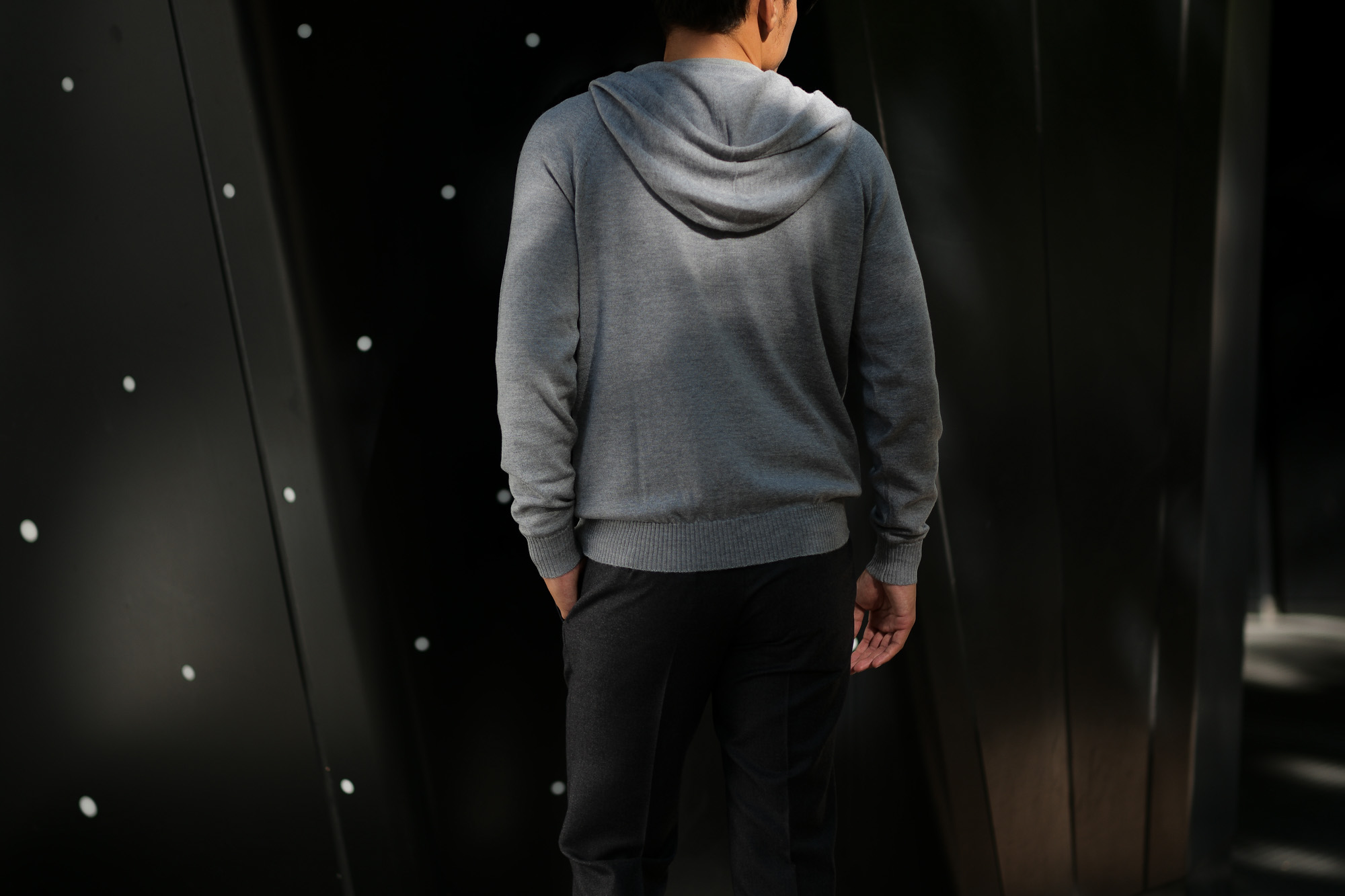 JOHN SMEDLEY (ジョンスメドレー) RESERVOIR (レゼルボア) 24G Merino Wool (24ゲージ メリノウール) ジップアップ ニット パーカー SILVER (シルバー) Made in England (イギリス製) 2018 秋冬新作 johnsmedley 愛知 名古屋 altoediritto アルトエデリット