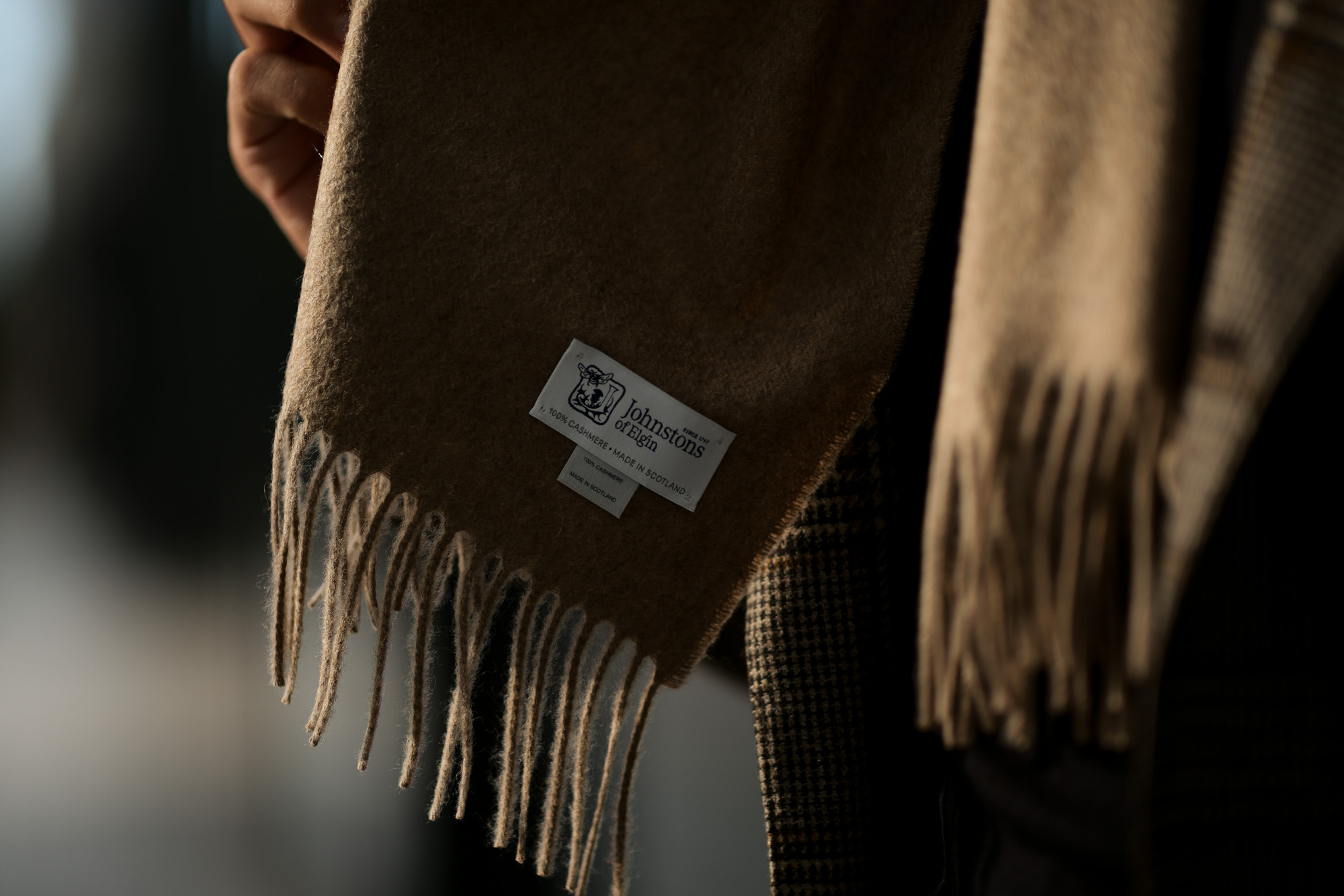 Johnstons (ジョンストンズ) WA16 MUFFLER SCARF Cashmere 100% カシミア マフラー Otter (オッター・HB0333) Made in Scotland (スコットランド製) 2018 秋冬新作 愛知 名古屋 alto e diritto altoediritto アルトエデリット ストール ジョンストンズ