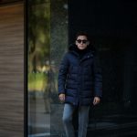 MOORER (ムーレー) BARBIERI-KM(バルビエリ) ホワイトグースダウン ナイロン フーデッド ダウンコート BLUE(ブルー・76) Made in italy (イタリア製) 2018 秋冬新作 moorer 愛知 名古屋 ALTOE DIRITTO アルトエデリット ダウン