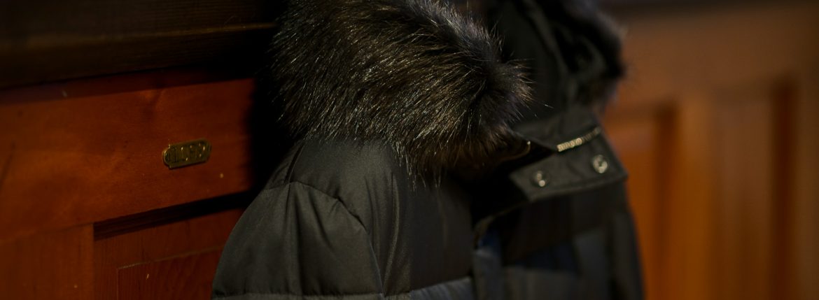MOORER (ムーレー) BARBIERI-KM(バルビエリ) ホワイトグースダウン ナイロン フーデッド ダウンコート NERO(ブラック) Made in italy (イタリア製) 2018 秋冬新作のイメージ