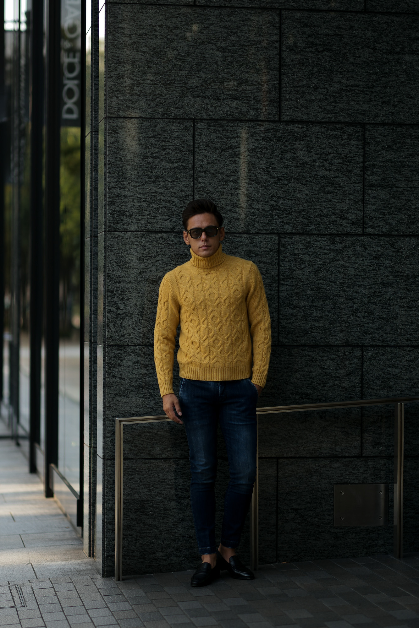 Settefili Cashmere (セッテフィーリ カシミア) Dolcevita Treccia Corona (カシミア タートルネック セーター) ローゲージ カシミア ニット セーター MUSTARD (マスタード・CG102) made in italy (イタリア製) 2018 秋冬新作 settefilicashmere 愛知 名古屋 alto e diritto アルトエデリット