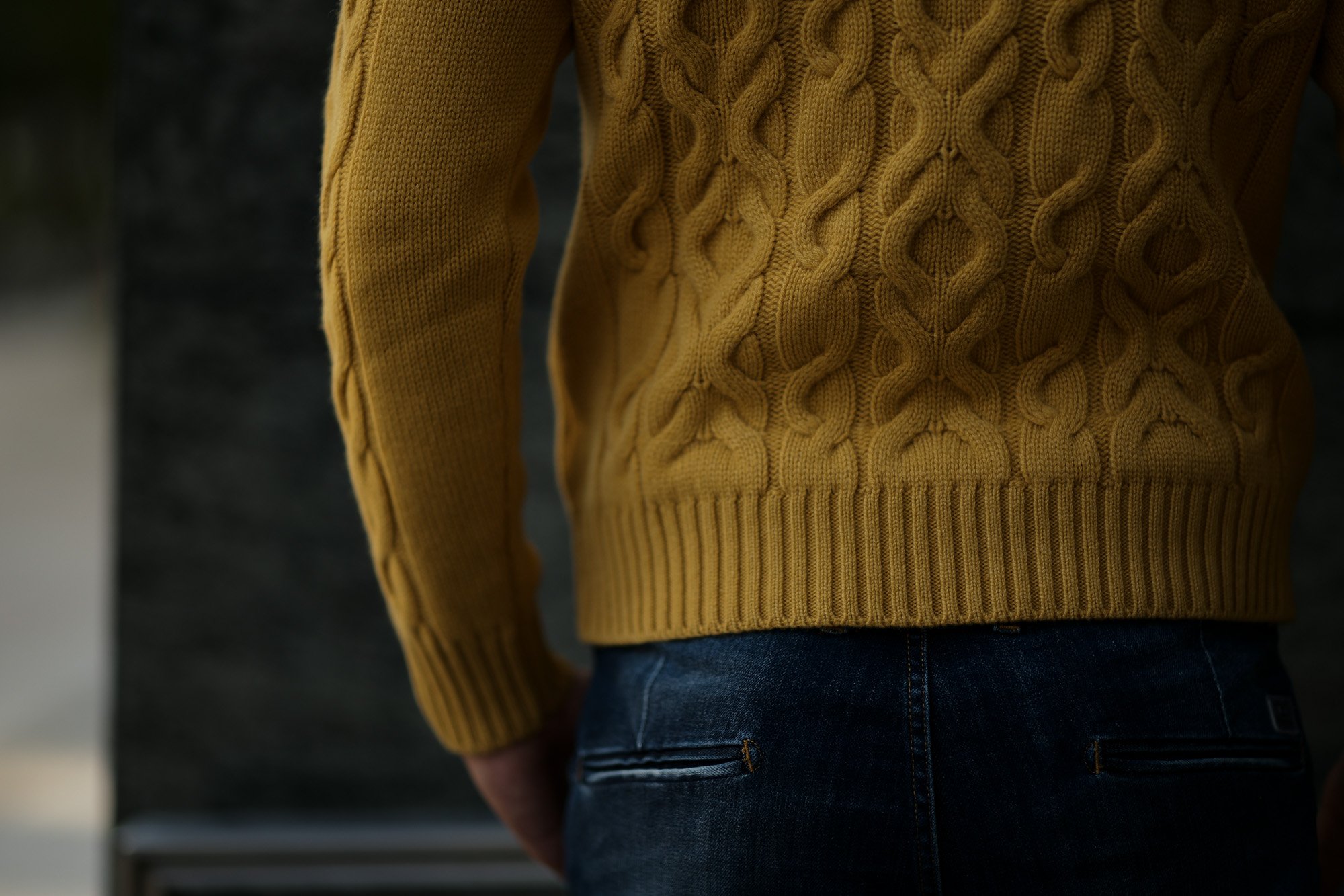 Settefili Cashmere (セッテフィーリ カシミア) Dolcevita Treccia Corona (カシミア タートルネック セーター) ローゲージ カシミア ニット セーター MUSTARD (マスタード・CG102) made in italy (イタリア製) 2018 秋冬新作 settefilicashmere 愛知 名古屋 alto e diritto アルトエデリット