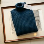 Settefili Cashmere (セッテフィーリ カシミア) Dolcevita Lavoraz LINKS (カシミア タートルネック セーター) ミドルゲージ カシミア ニット セーター BLUE (ブルー・CG267) made in italy (イタリア製) 2018 秋冬新作のイメージ