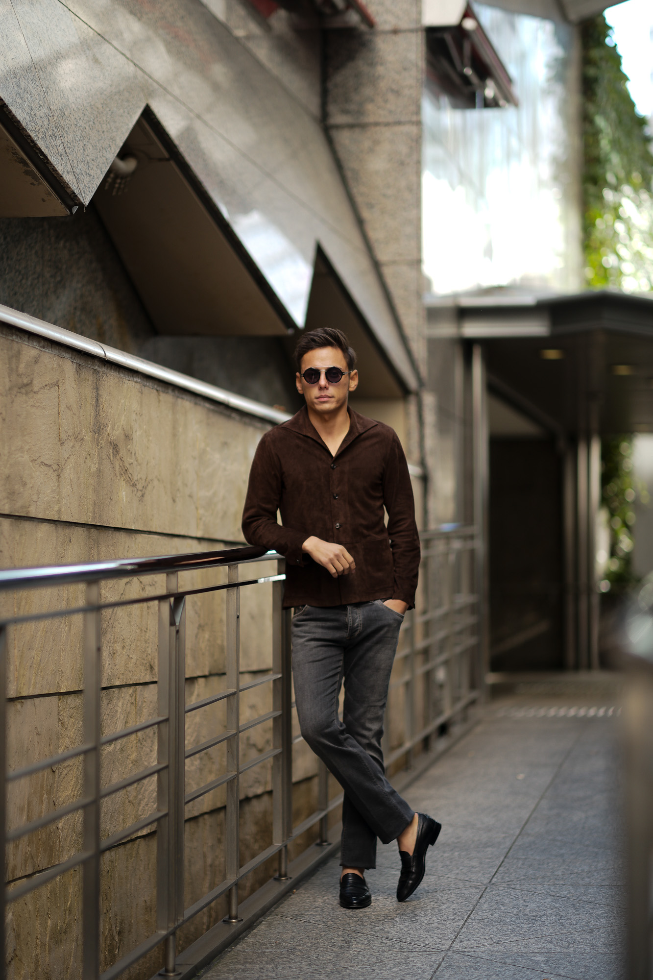 Alfredo Rifugio (アルフレード リフージオ) SS326 CAMOSCIO Summer Suede Leather Shirts サマースウェード レザーシャツ BROWN (ブラウン) made in italy (イタリア製) 2019 春夏 【ご予約受付中】　alfredorifujio アルフレードリフージオ 愛知 名古屋 Alto e Diritto アルト エ デリット alto e diritto アルトエデリット レザージャケット 素肌にレザー 42,44,46,48,50,52