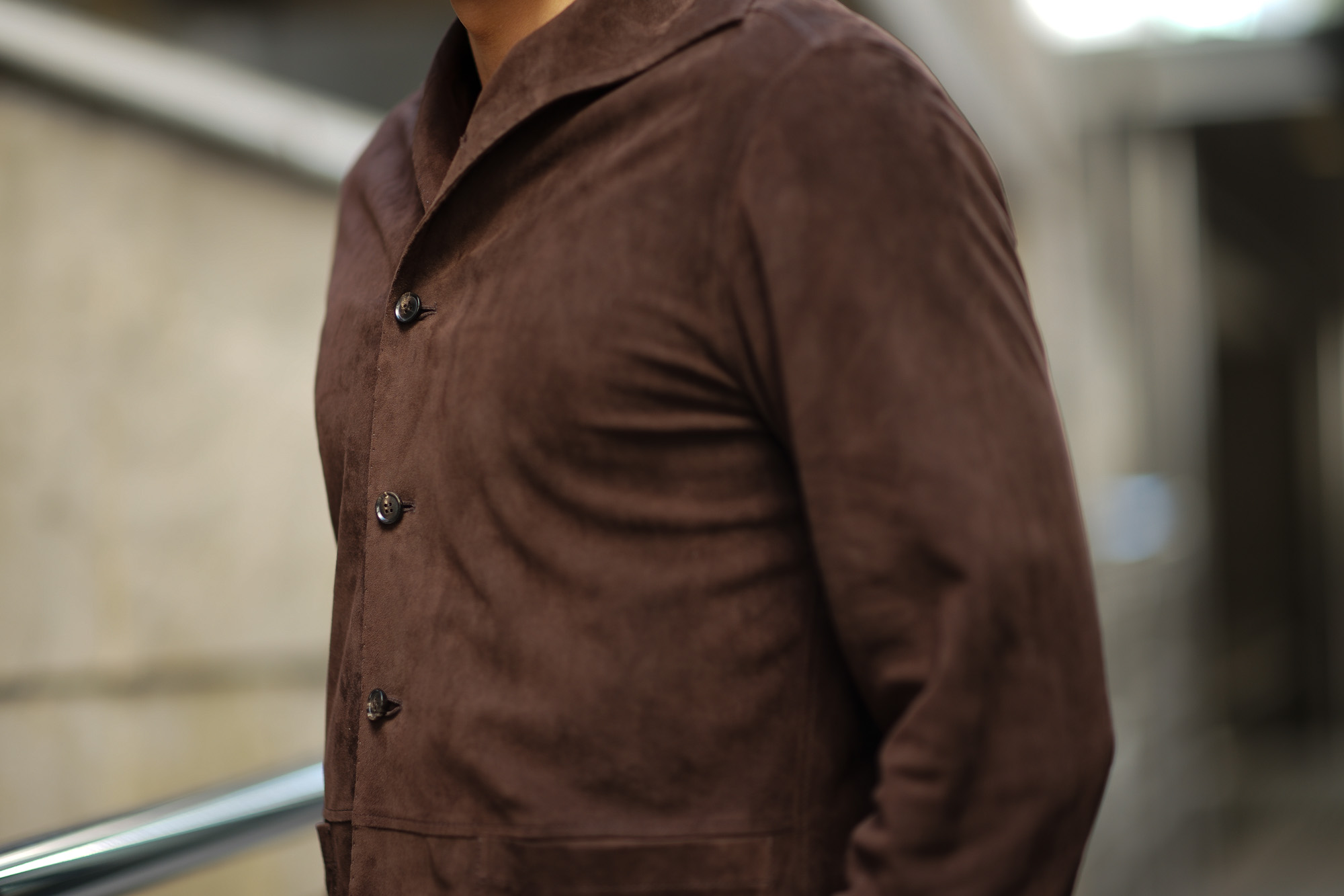 Alfredo Rifugio (アルフレード リフージオ) SS326 CAMOSCIO Summer Suede Leather Shirts サマースウェード レザーシャツ BROWN (ブラウン) made in italy (イタリア製) 2019 春夏 【ご予約受付中】　alfredorifujio アルフレードリフージオ 愛知 名古屋 Alto e Diritto アルト エ デリット alto e diritto アルトエデリット レザージャケット 素肌にレザー 42,44,46,48,50,52