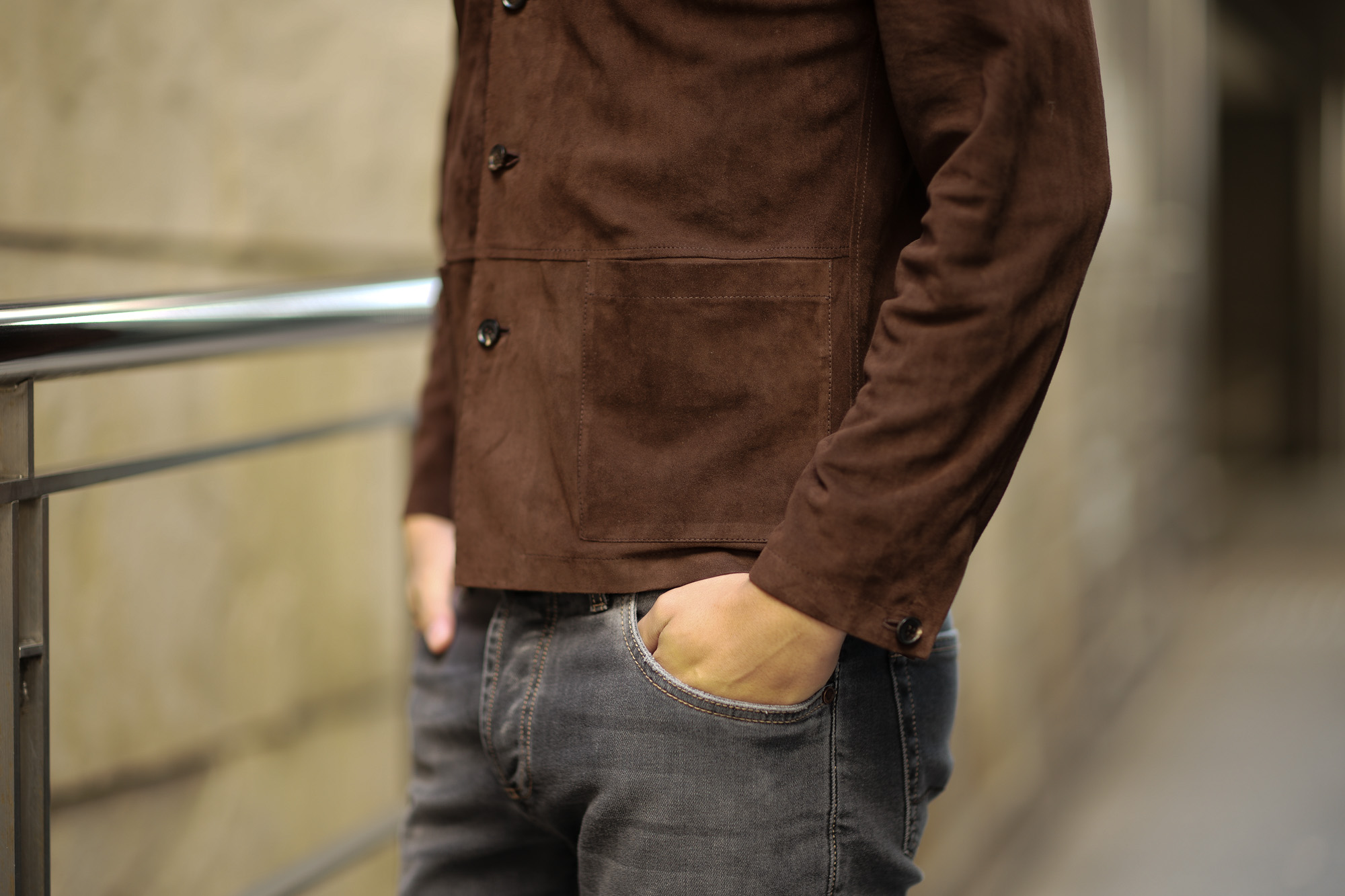 Alfredo Rifugio (アルフレード リフージオ) SS326 CAMOSCIO Summer Suede Leather Shirts サマースウェード レザーシャツ BROWN (ブラウン) made in italy (イタリア製) 2019 春夏 【ご予約受付中】　alfredorifujio アルフレードリフージオ 愛知 名古屋 Alto e Diritto アルト エ デリット alto e diritto アルトエデリット レザージャケット 素肌にレザー 42,44,46,48,50,52