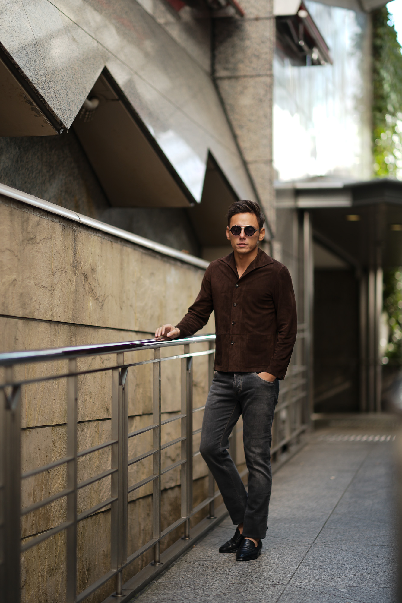 Alfredo Rifugio (アルフレード リフージオ) SS326 CAMOSCIO Summer Suede Leather Shirts サマースウェード レザーシャツ BROWN (ブラウン) made in italy (イタリア製) 2019 春夏 【ご予約受付中】　alfredorifujio アルフレードリフージオ 愛知 名古屋 Alto e Diritto アルト エ デリット alto e diritto アルトエデリット レザージャケット 素肌にレザー 42,44,46,48,50,52