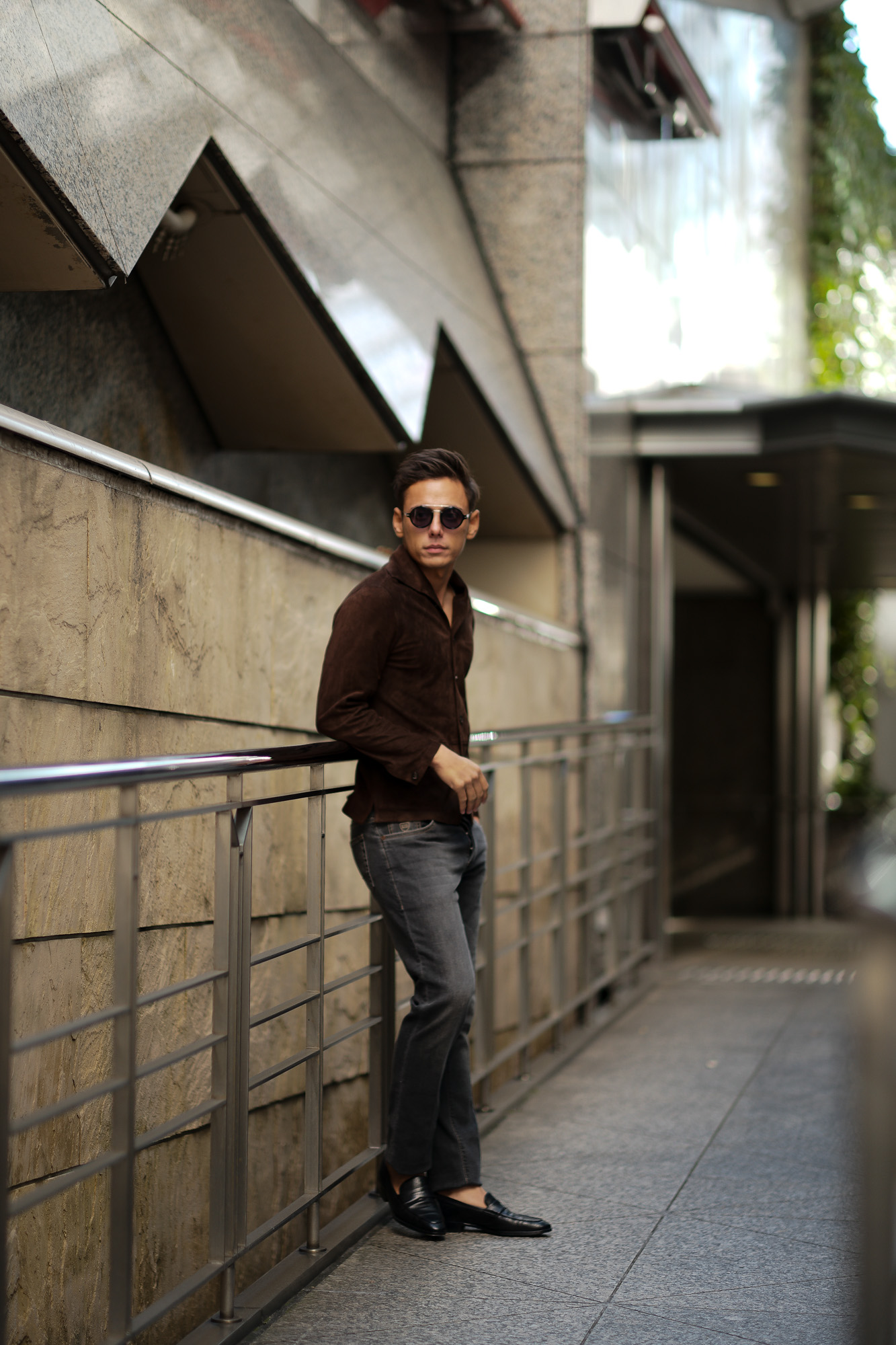 Alfredo Rifugio (アルフレード リフージオ) SS326 CAMOSCIO Summer Suede Leather Shirts サマースウェード レザーシャツ BROWN (ブラウン) made in italy (イタリア製) 2019 春夏 【ご予約受付中】　alfredorifujio アルフレードリフージオ 愛知 名古屋 Alto e Diritto アルト エ デリット alto e diritto アルトエデリット レザージャケット 素肌にレザー 42,44,46,48,50,52