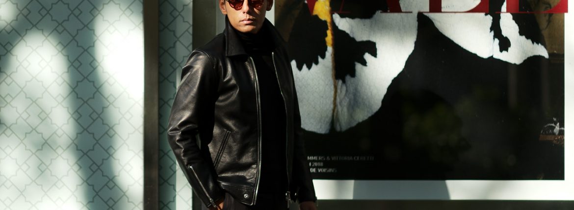 Cuervo (クエルボ) Satisfaction Leather Collection (サティスファクション レザー コレクション) TOM (トム) BUFFALO LEATHER (バッファロー レザー) シングル ライダース ジャケット BLACK (ブラック) MADE IN JAPAN (日本製) 2019 春夏【ご予約受付中】クエルボ レザージャケット 愛知 名古屋 alto e diritto アルトエデリット セレクトショップ