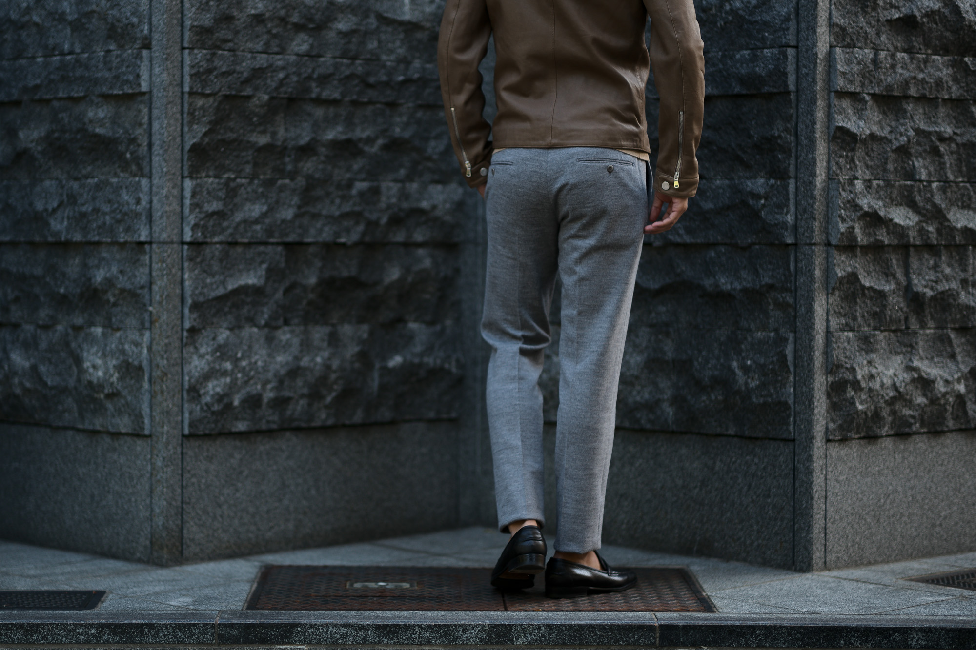 INCOTEX (インコテックス) N35 SLIM FIT (1NG035) FLANNEL JERSEY ストレッチ ウール コットン フランネル ジャージ スラックス GRAY (グレー・900) 2018 秋冬新作 愛知 名古屋 alto e diritto アルトエデリット altoediritto