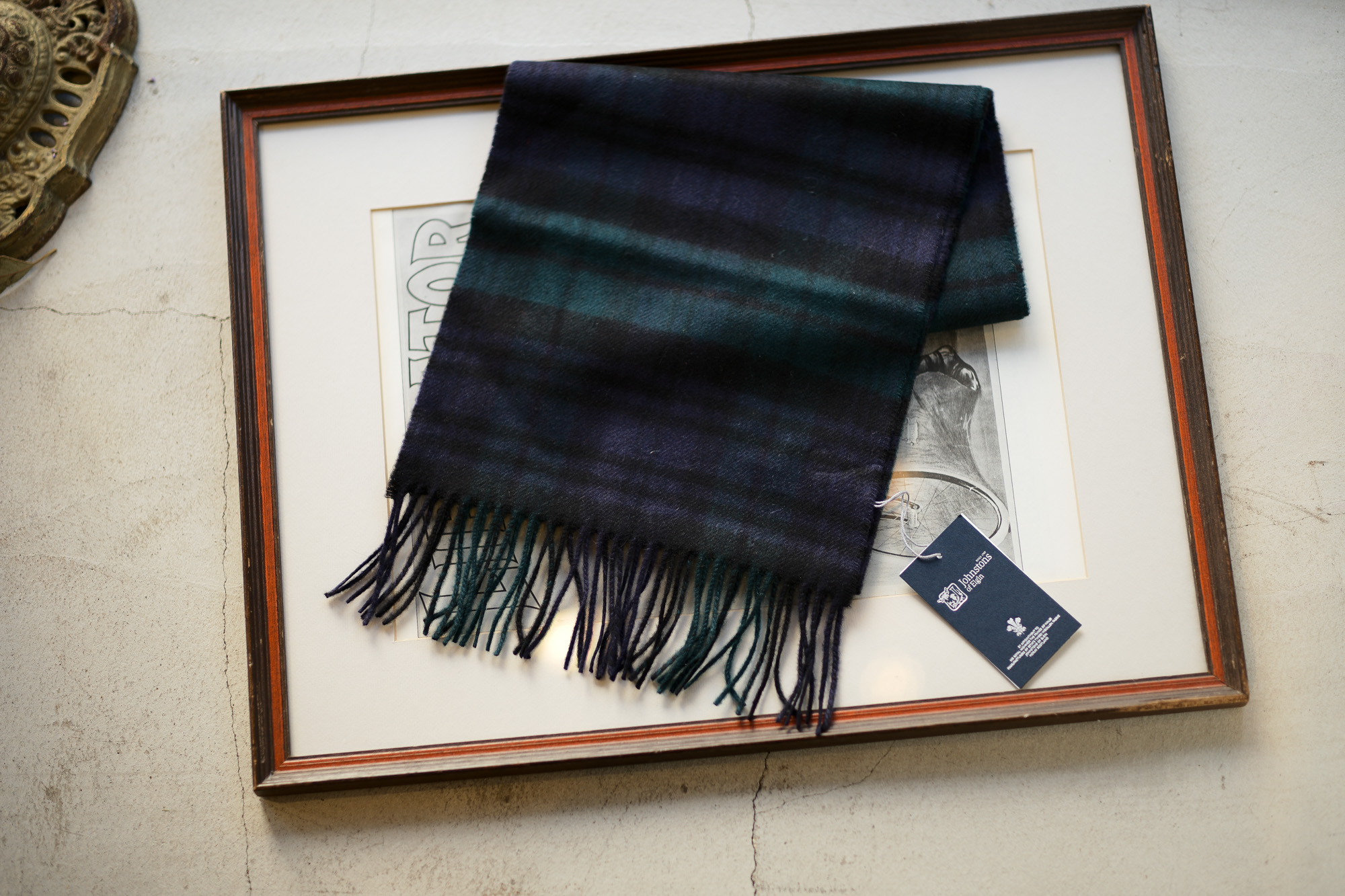 Johnstons (ジョンストンズ) WA16 MUFFLER SCARF Cashmere 100% カシミア マフラー Black Watch (ブラックウォッチ・KU0317) Made in Scotland (スコットランド製) 2018 秋冬新作 愛知 名古屋 alto e diritto altoediritto アルトエデリット ストール ジョンストンズ