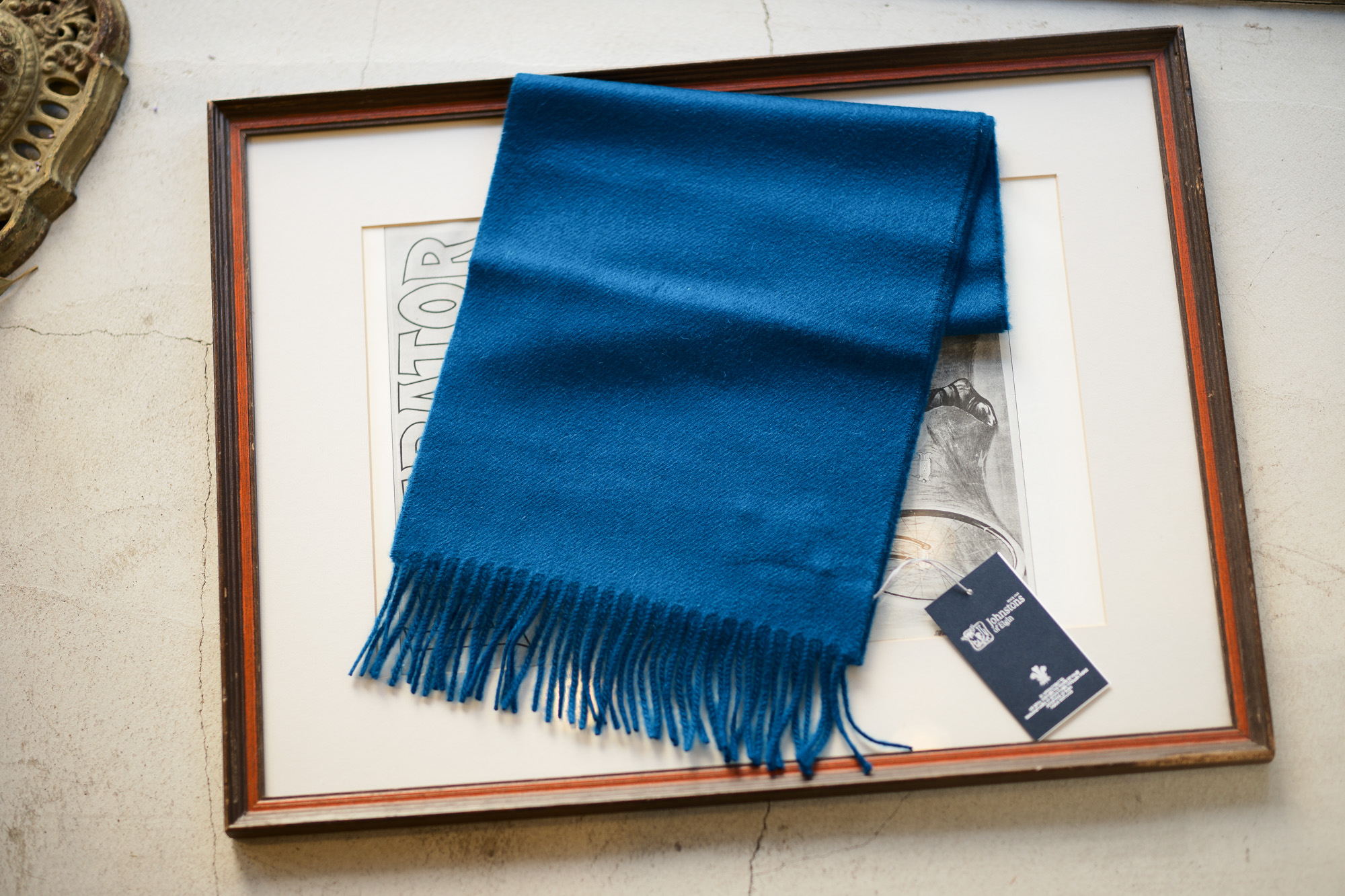  Johnstons (ジョンストンズ) WA16 MUFFLER SCARF Cashmere 100% カシミア マフラー Peacock (ピーコック・SC7140) Made in Scotland (スコットランド製) 2018 秋冬新作 愛知 名古屋 alto e diritto altoediritto アルトエデリット ストール ジョンストンズ