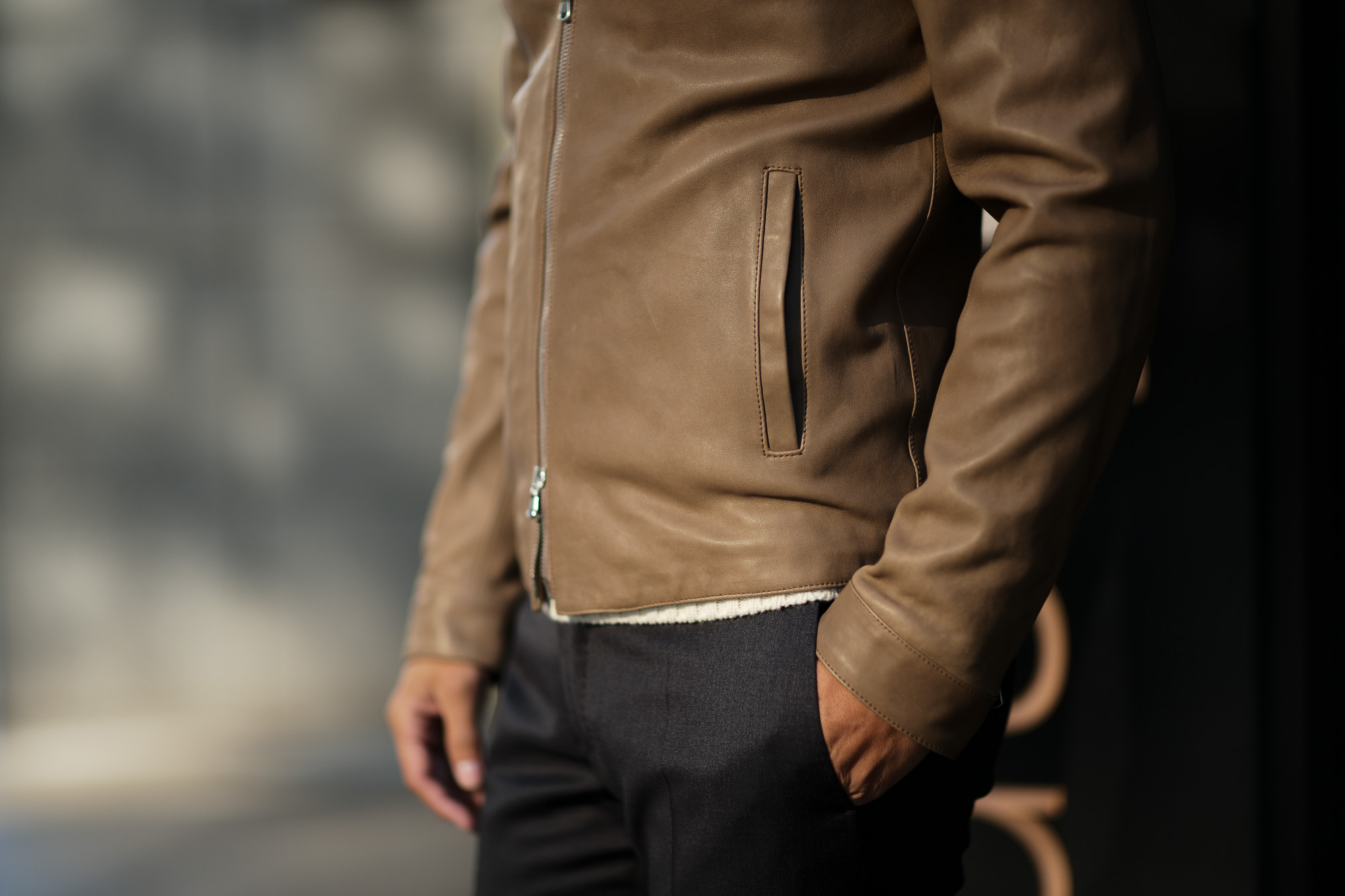 Radice (ラディーチェ) 1019NL LEATHER HOODIE JACKET (レザーフーディージャケット) ラムナッパレザー レザージャケット TABACCO (タバコ) MADE IN ITALY (イタリア製) 2018 秋冬新作 愛知 名古屋 alto e diritto アルトエデリット 洋服屋 セレクトショップ