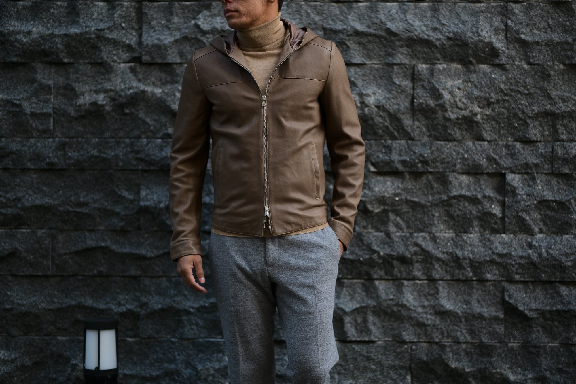 Radice (ラディーチェ) 1019NL LEATHER HOODIE JACKET (レザーフーディージャケット) ラムナッパレザー レザージャケット TABACCO (タバコ) MADE IN ITALY (イタリア製) 2018 秋冬新作 愛知 名古屋 alto e diritto アルトエデリット 洋服屋 セレクトショップ