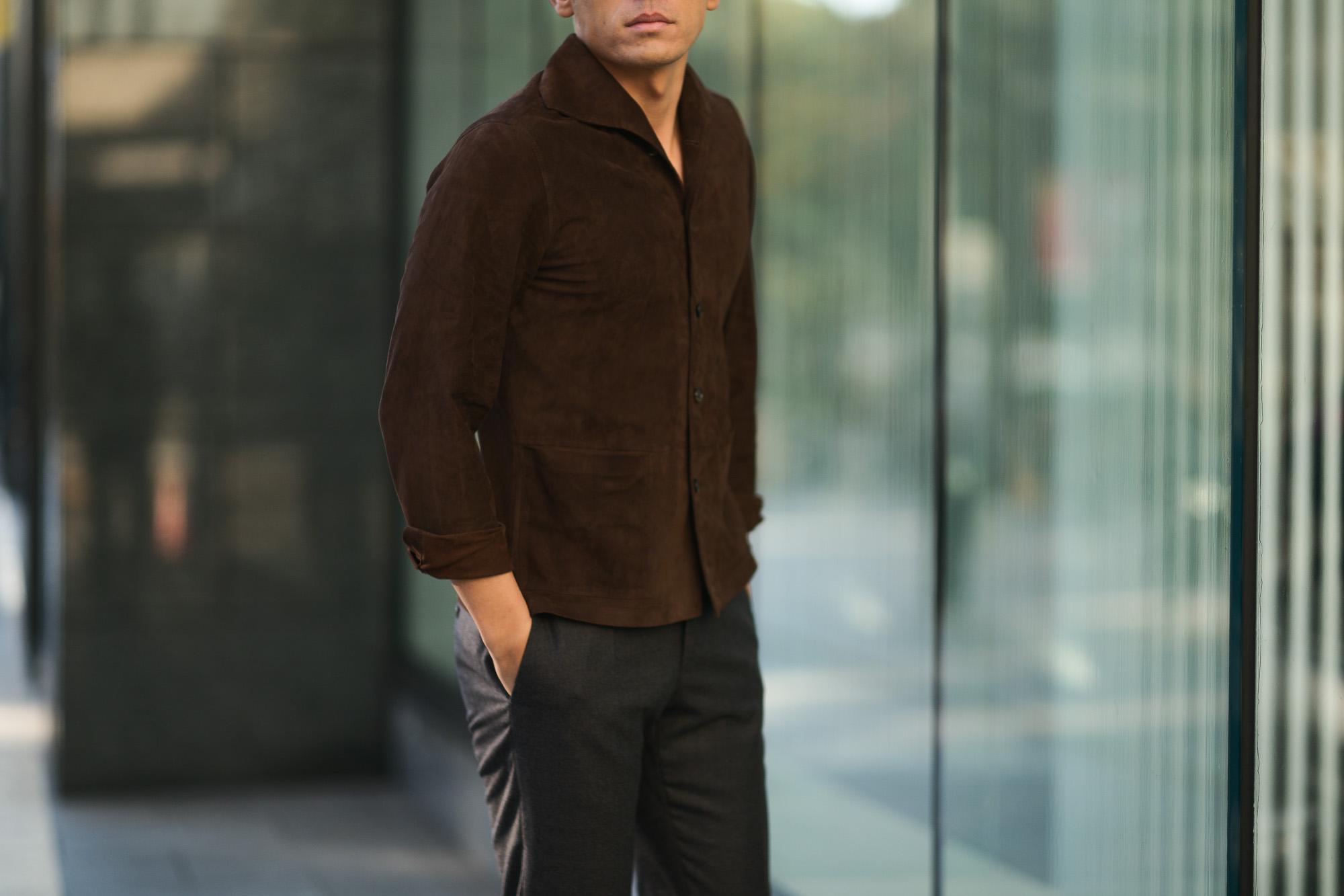 Alfredo Rifugio (アルフレード リフージオ) SS326 CAMOSCIO Summer Suede Leather Shirts サマースウェード レザーシャツ BROWN (ブラウン) made in italy (イタリア製) 2019 春夏 【ご予約受付中】alfredorifujio アルフレードリフージオ 愛知 名古屋 Alto e Diritto アルト エ デリット alto e diritto アルトエデリット レザージャケット 素肌にレザー 42,44,46,48,50,52