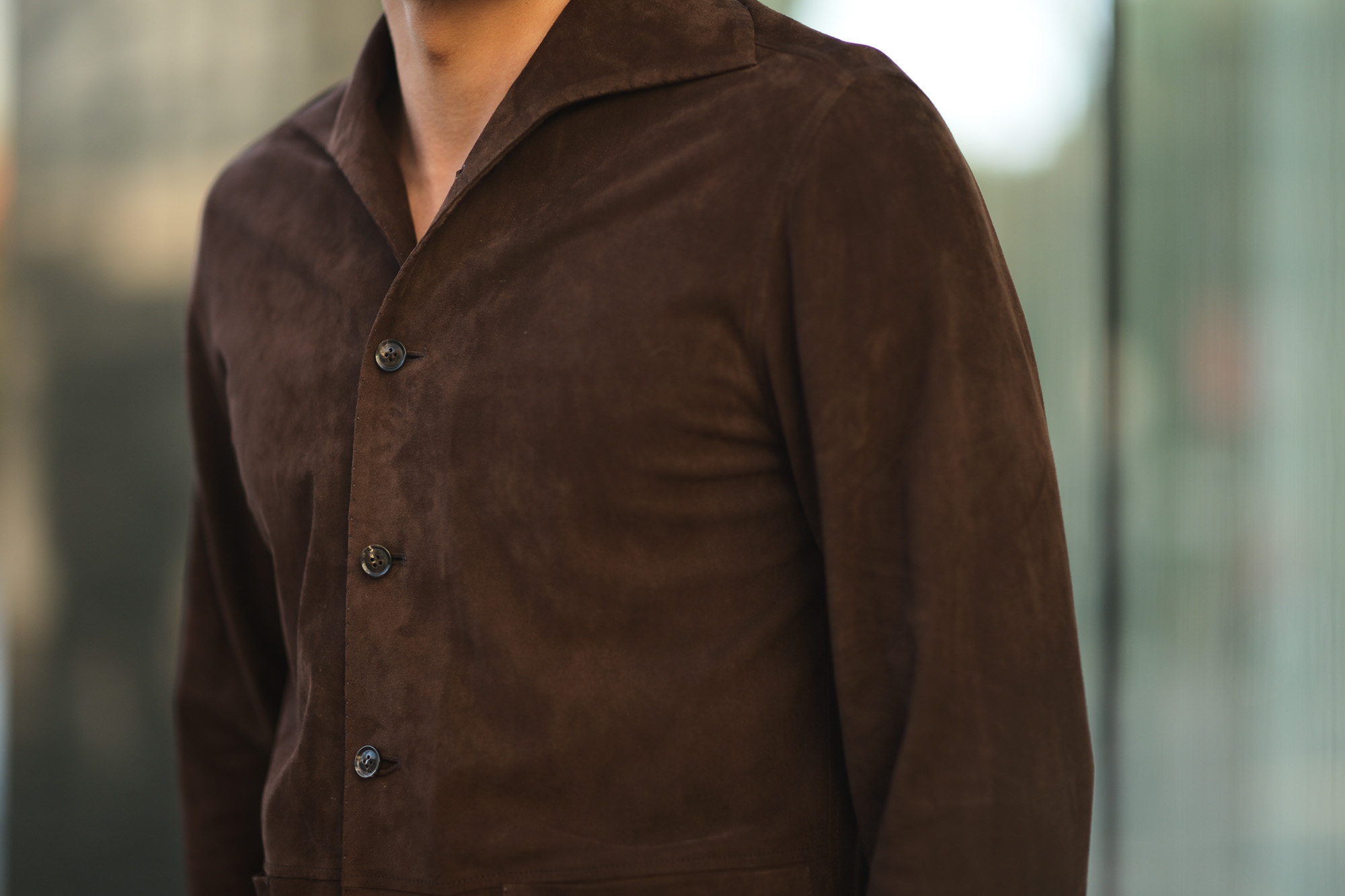 Alfredo Rifugio (アルフレード リフージオ) SS326 CAMOSCIO Summer Suede Leather Shirts サマースウェード レザーシャツ BROWN (ブラウン) made in italy (イタリア製) 2019 春夏 【ご予約受付中】alfredorifujio アルフレードリフージオ 愛知 名古屋 Alto e Diritto アルト エ デリット alto e diritto アルトエデリット レザージャケット 素肌にレザー 42,44,46,48,50,52