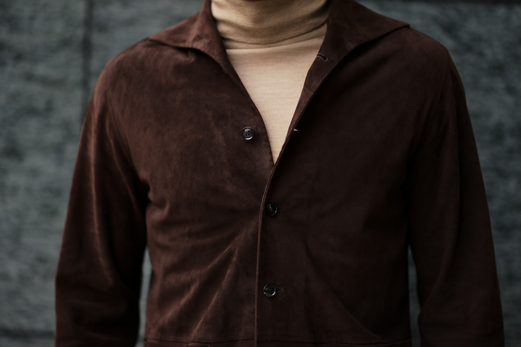 Alfredo Rifugio (アルフレード リフージオ) SS326 CAMOSCIO Summer Suede Leather Shirts サマースウェード レザーシャツ BROWN (ブラウン) made in italy (イタリア製) 2019 春夏 【ご予約受付中】 alfredorifujio アルフレードリフージオ 愛知 名古屋 Alto e Diritto アルト エ デリット alto e diritto アルトエデリット レザージャケット 素肌にレザー 42,44,46,48,50,52