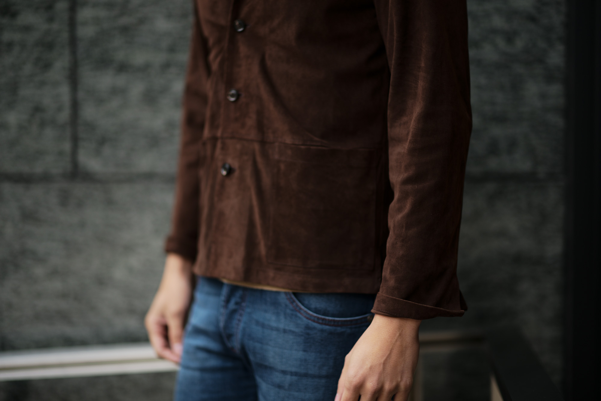 Alfredo Rifugio (アルフレード リフージオ) SS326 CAMOSCIO Summer Suede Leather Shirts サマースウェード レザーシャツ BROWN (ブラウン) made in italy (イタリア製) 2019 春夏 【ご予約受付中】 alfredorifujio アルフレードリフージオ 愛知 名古屋 Alto e Diritto アルト エ デリット alto e diritto アルトエデリット レザージャケット 素肌にレザー 42,44,46,48,50,52