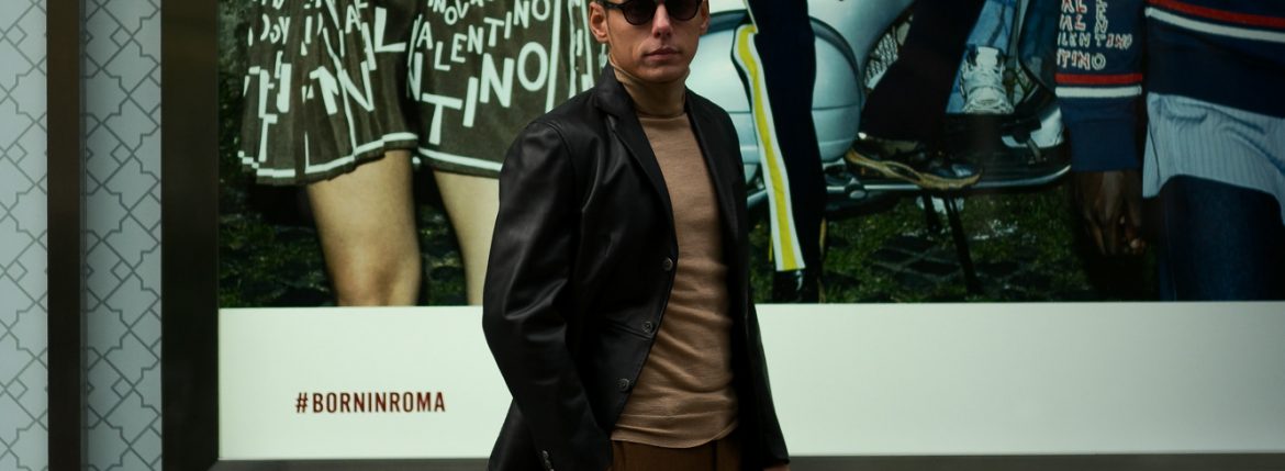 CINQUANTA (チンクアンタ) H613 SINGLE TAILORED JACKET CAVALLO (シングル テーラード ジャケット) ホースレザー ジャケット BLACK (ブラック・999) Made in italy (イタリア製) 2018 秋冬新作 cinquanta チンクアンタ レザージャケット ジャケット 愛知 名古屋 Alto e Diritto アルト エ デリット