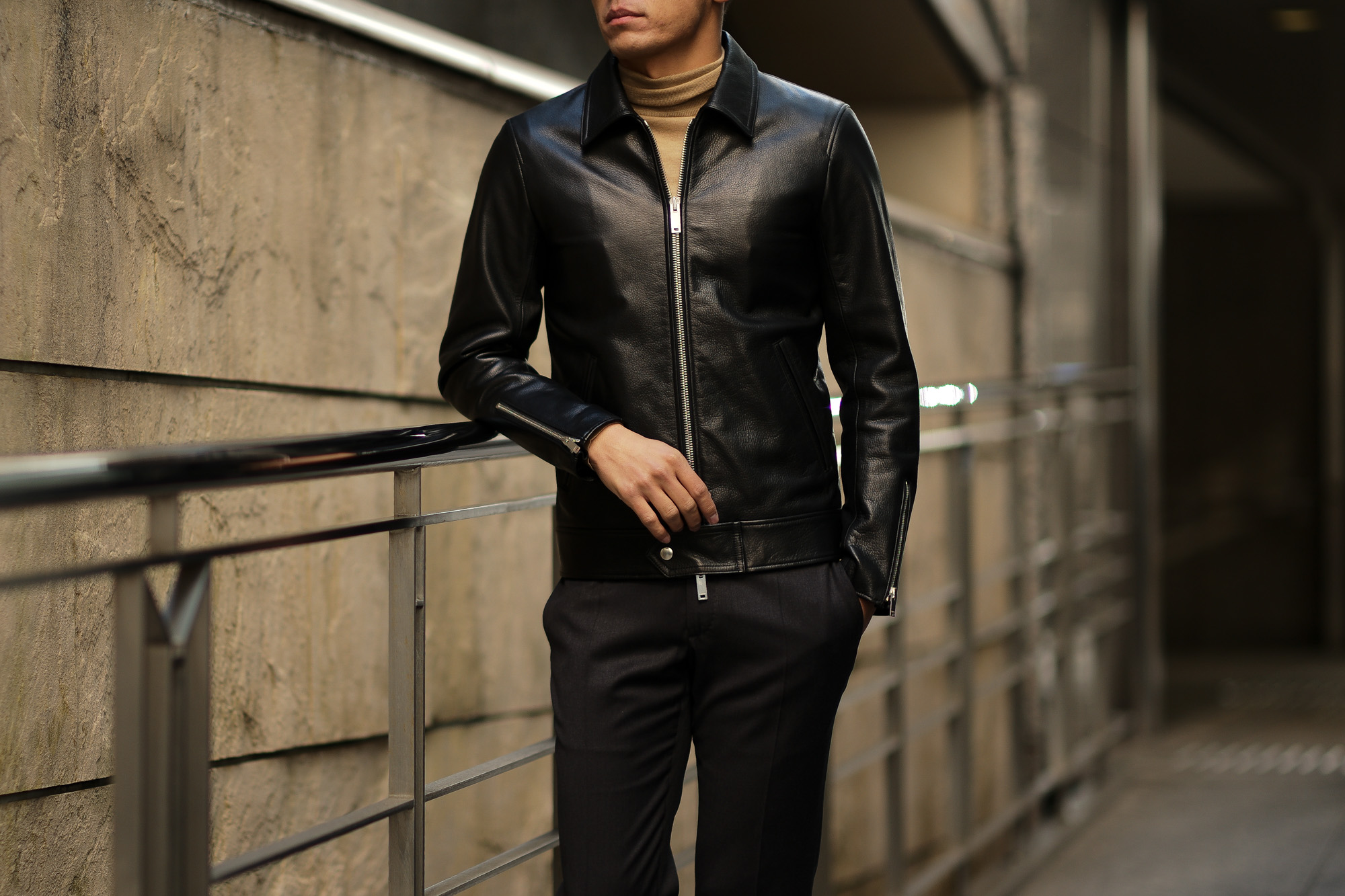 Cuervo (クエルボ) Satisfaction Leather Collection (サティスファクション レザー コレクション) TOM (トム) BUFFALO LEATHER (バッファロー レザー) シングル ライダース ジャケット BLACK (ブラック) MADE IN JAPAN (日本製) 2019 春夏【ご予約受付中】クエルボ レザージャケット 愛知 名古屋 alto e diritto アルトエデリット セレクトショップ