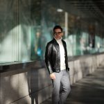Cuervo (クエルボ) Satisfaction Leather Collection (サティスファクション レザー コレクション) TOM (トム) BUFFALO LEATHER (バッファロー レザー) シングル ライダース ジャケット BLACK (ブラック) MADE IN JAPAN (日本製) 2019 春夏【ご予約受付中】のイメージ