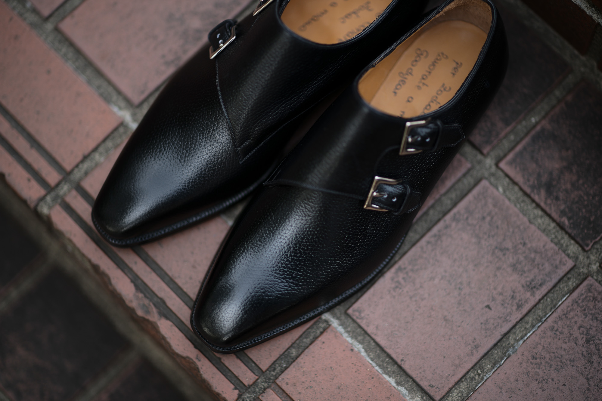 ENZO BONAFE(エンツォボナフェ) EB-36 Double Monk Strap Shoes INCA Leather ダブルモンクストラップシューズ NERO (ブラック) made in italy (イタリア製) 2018 秋冬新作 【Special Model】enzobonafe eb36 エンツォボナフェ altoediritto アルトエデリット