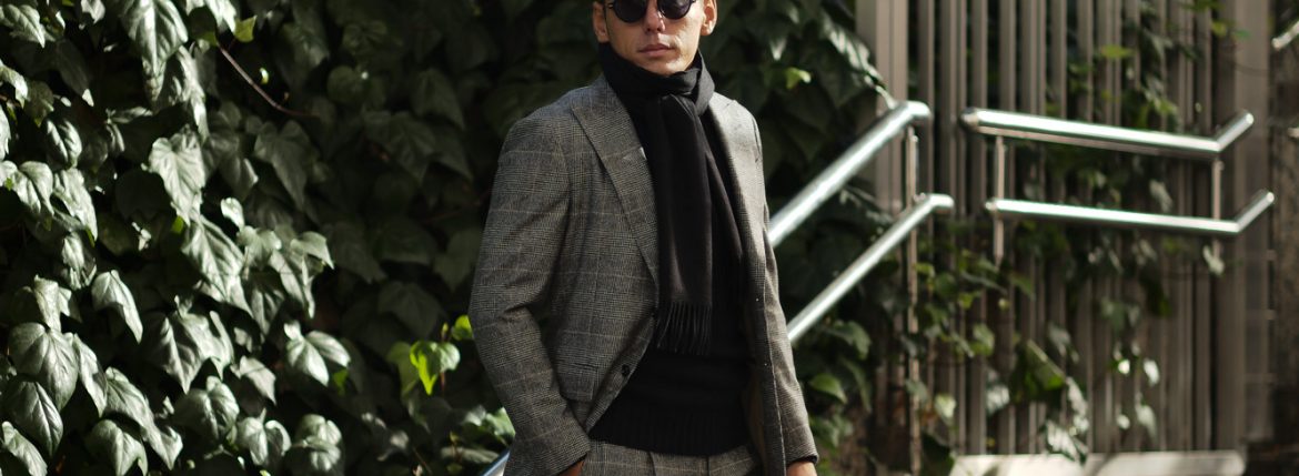 Johnstons (ジョンストンズ) WA16 MUFFLER SCARF Cashmere 100% カシミア マフラー Black (ブラック・SA0900) Made in Scotland (スコットランド製) 2018 秋冬新作 愛知 名古屋 alto e diritto altoediritto アルトエデリット ストール ジョンストンズ