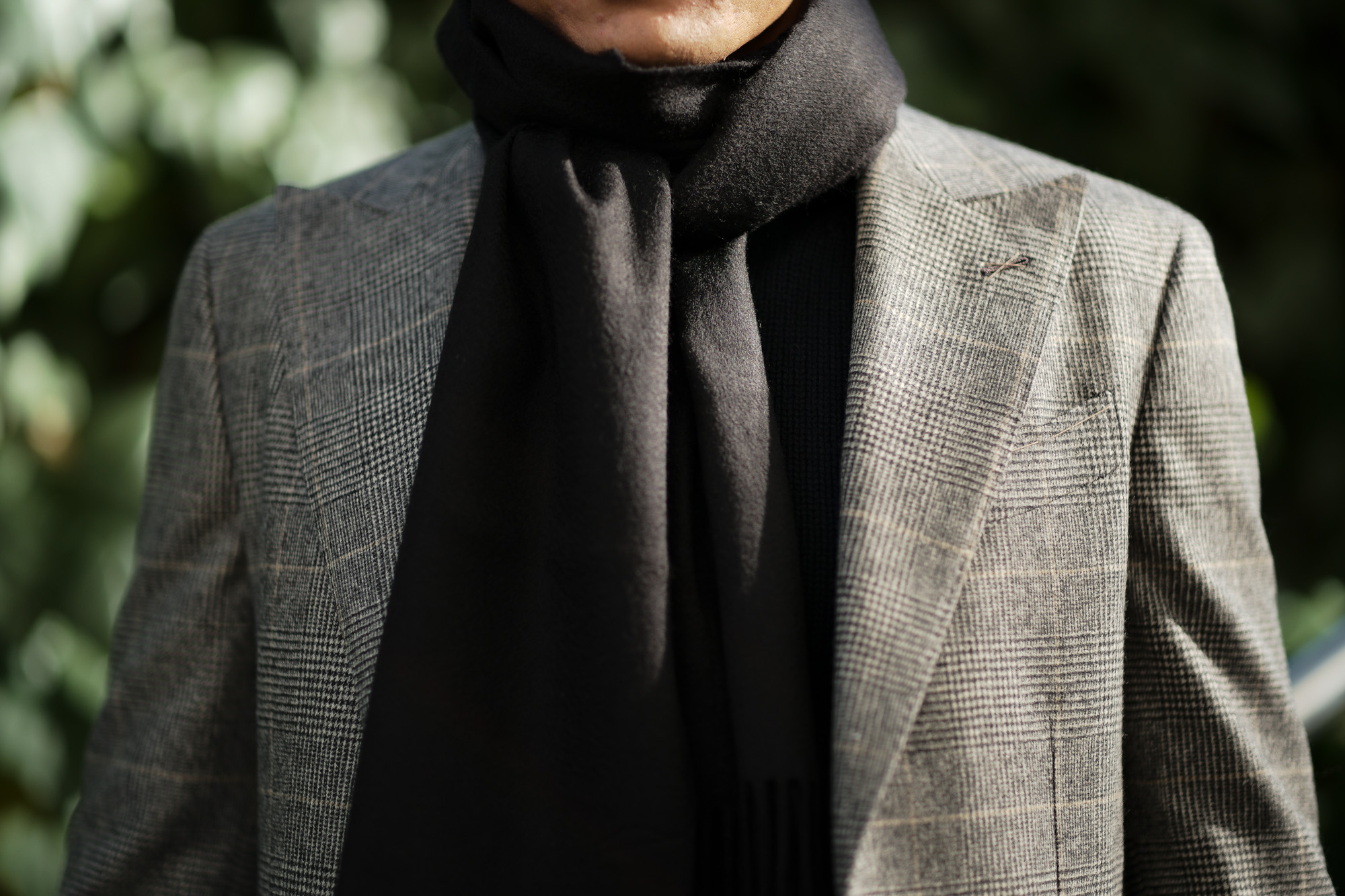 Johnstons (ジョンストンズ) WA16 MUFFLER SCARF Cashmere 100% カシミア マフラー Black (ブラック・SA0900) Made in Scotland (スコットランド製) 2018 秋冬新作 愛知 名古屋 alto e diritto altoediritto アルトエデリット ストール ジョンストンズ