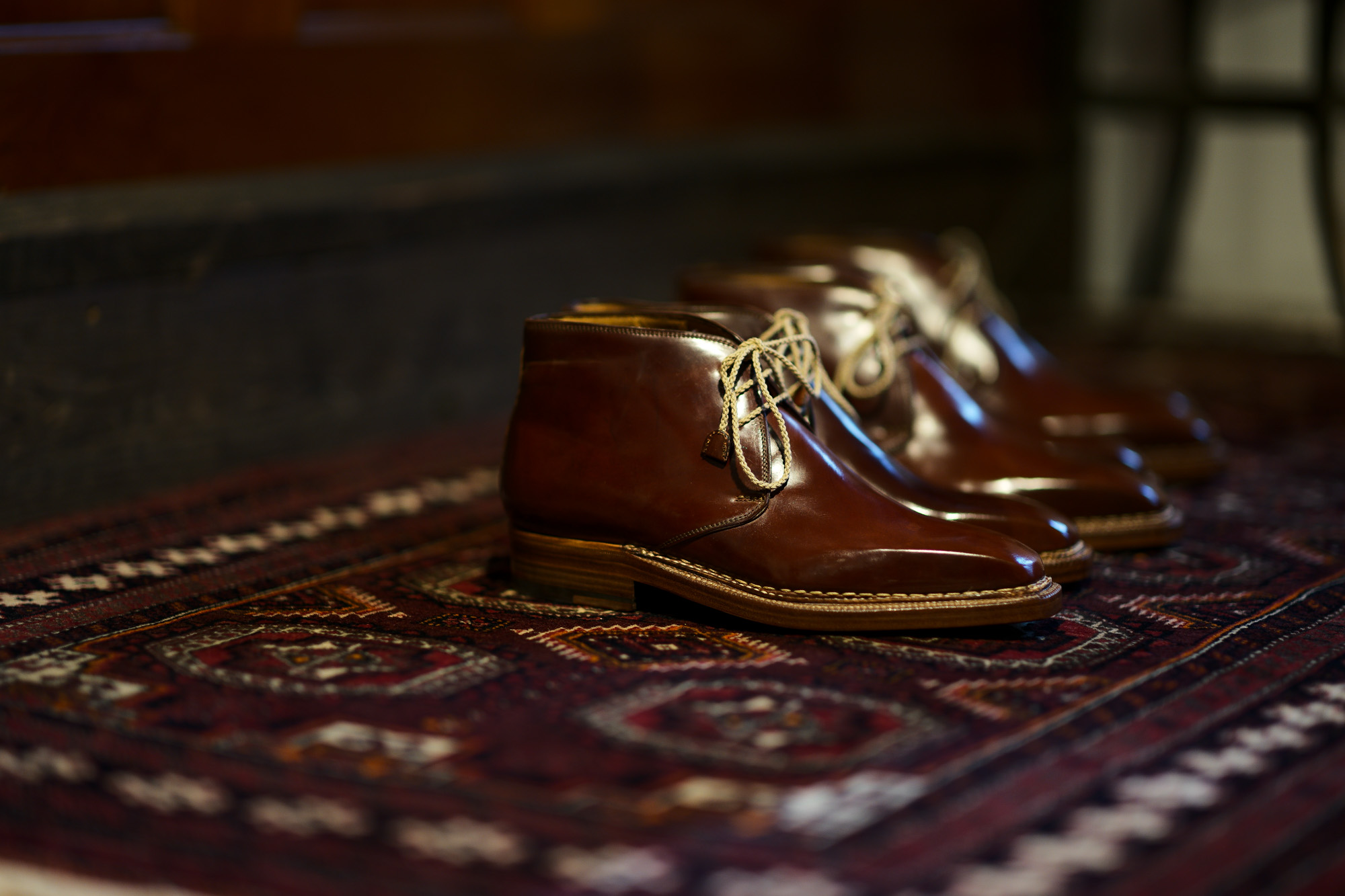 ENZO BONAFE(エンツォボナフェ) ART.3722 Chukka boots チャッカブーツ Horween Shell Cordovan Leather ホーウィン社 シェルコードバンレザー ノルベジェーゼ製法 チャッカブーツ コードバンブーツ　No.4(#4)  made in italy (イタリア製) 2019 春夏新作 【Special Model】enzobonafe 愛知 名古屋 altoediritto アルトエデリット