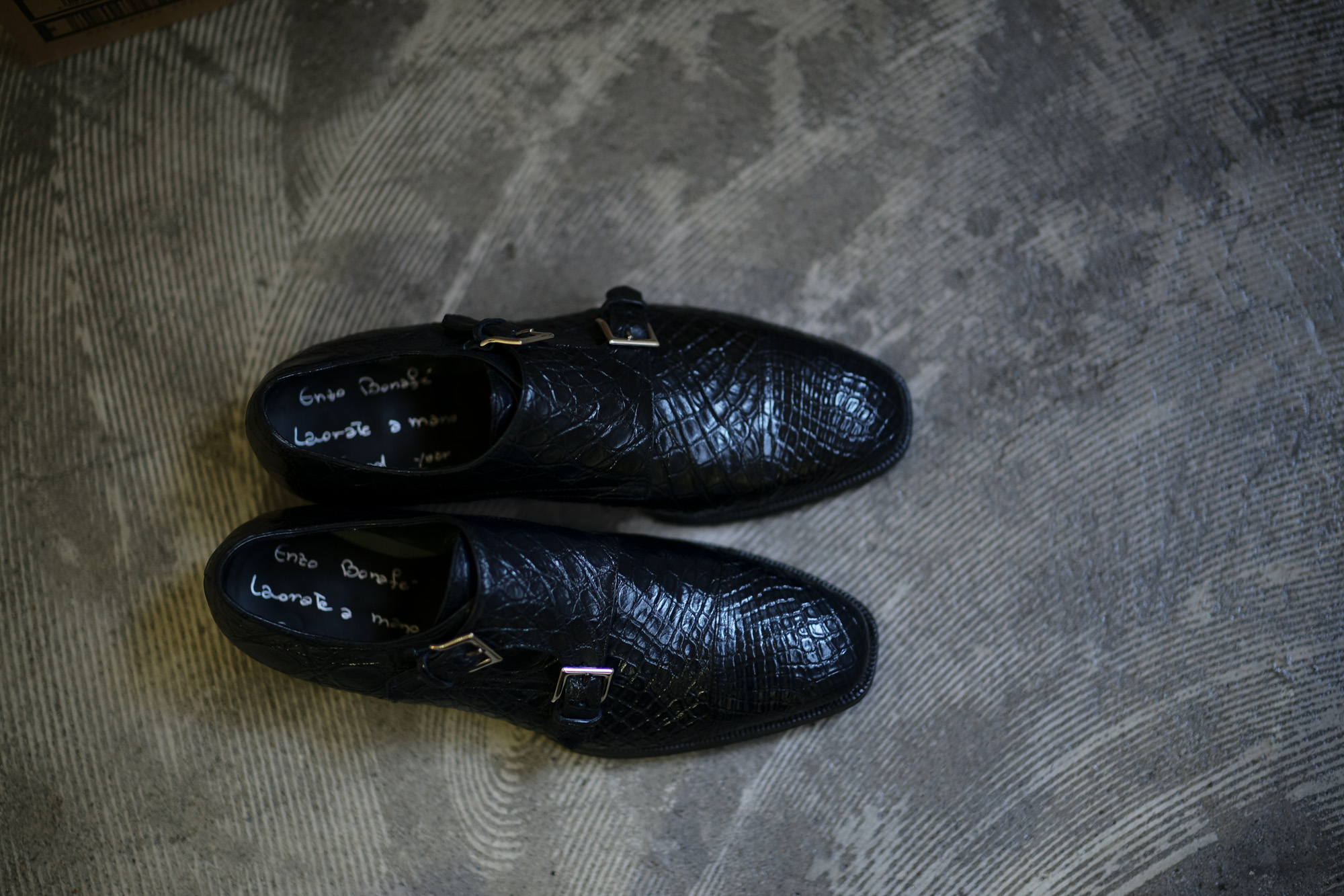 ENZO BONAFE(エンツォボナフェ) ART.EB-02 double monk strap shoes Crocodile Leather クロコダイル  エキゾチックレザー ダブルモンクストラップシューズ NERO(ブラック) made in italy (イタリア製) 2019 秋冬 【Special Model】enzobonafe eb02 愛知 名古屋 altoediritto アルトエデリット  ダブルモンク