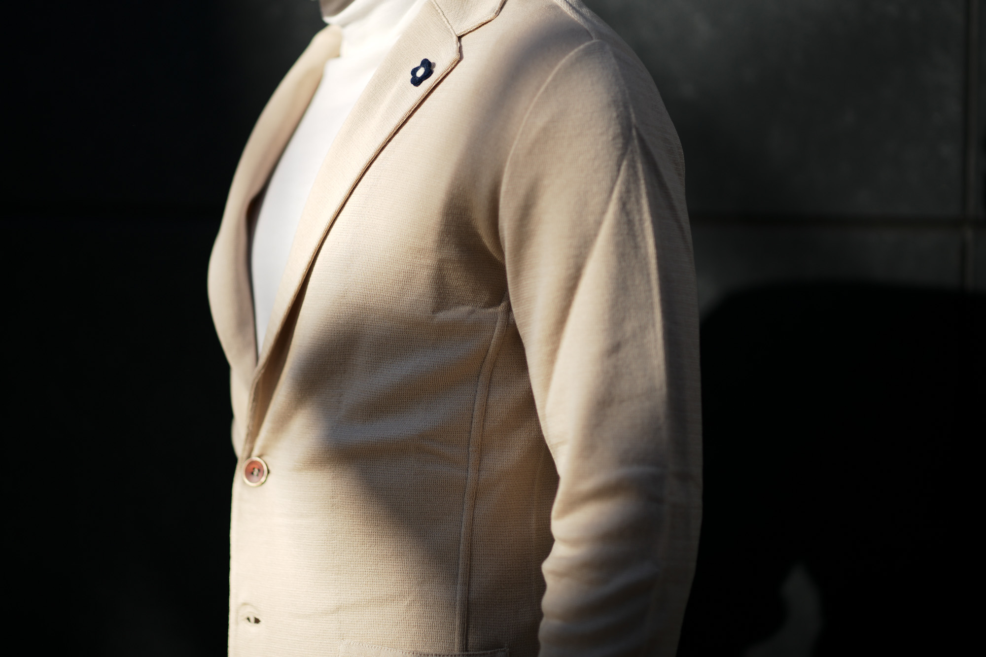 LARDINI (ラルディーニ) Milano Rib Knit Jacket (ミラノリブ ニット ジャケット) コットン ミラノリブ 2B ニットジャケット BEIGE(ベージュ・200) Made in italy (イタリア製) 2019 春夏新作 愛知 名古屋 alto e diritto アルトエデリット スーツ