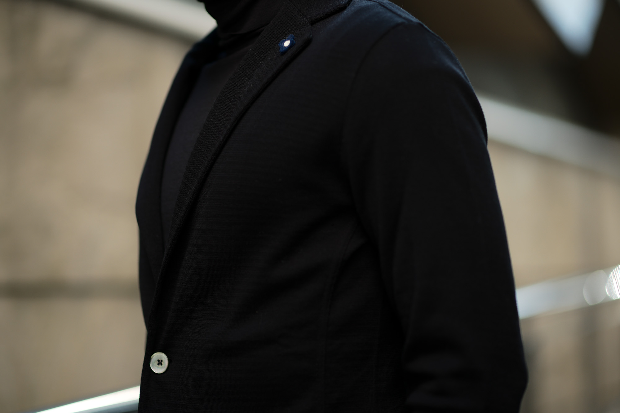 LARDINI (ラルディーニ) Milano Rib Knit Jacket (ミラノリブ ニット ジャケット) コットン ミラノリブ 2B ニットジャケット BLACK (ブラック・999) Made in italy (イタリア製) 2019 春夏新作 愛知 名古屋 alto e diritto アルトエデリット