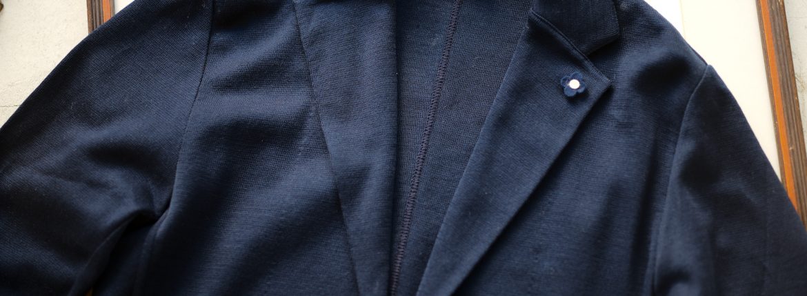 LARDINI (ラルディーニ) Milano Rib Knit Jacket (ミラノリブ ニット ジャケット) コットン ミラノリブ 2B ニットジャケット NAVY (ネイビー・850) Made in italy (イタリア製) 2019 春夏新作 愛知 名古屋 alto e diritto アルトエデリット