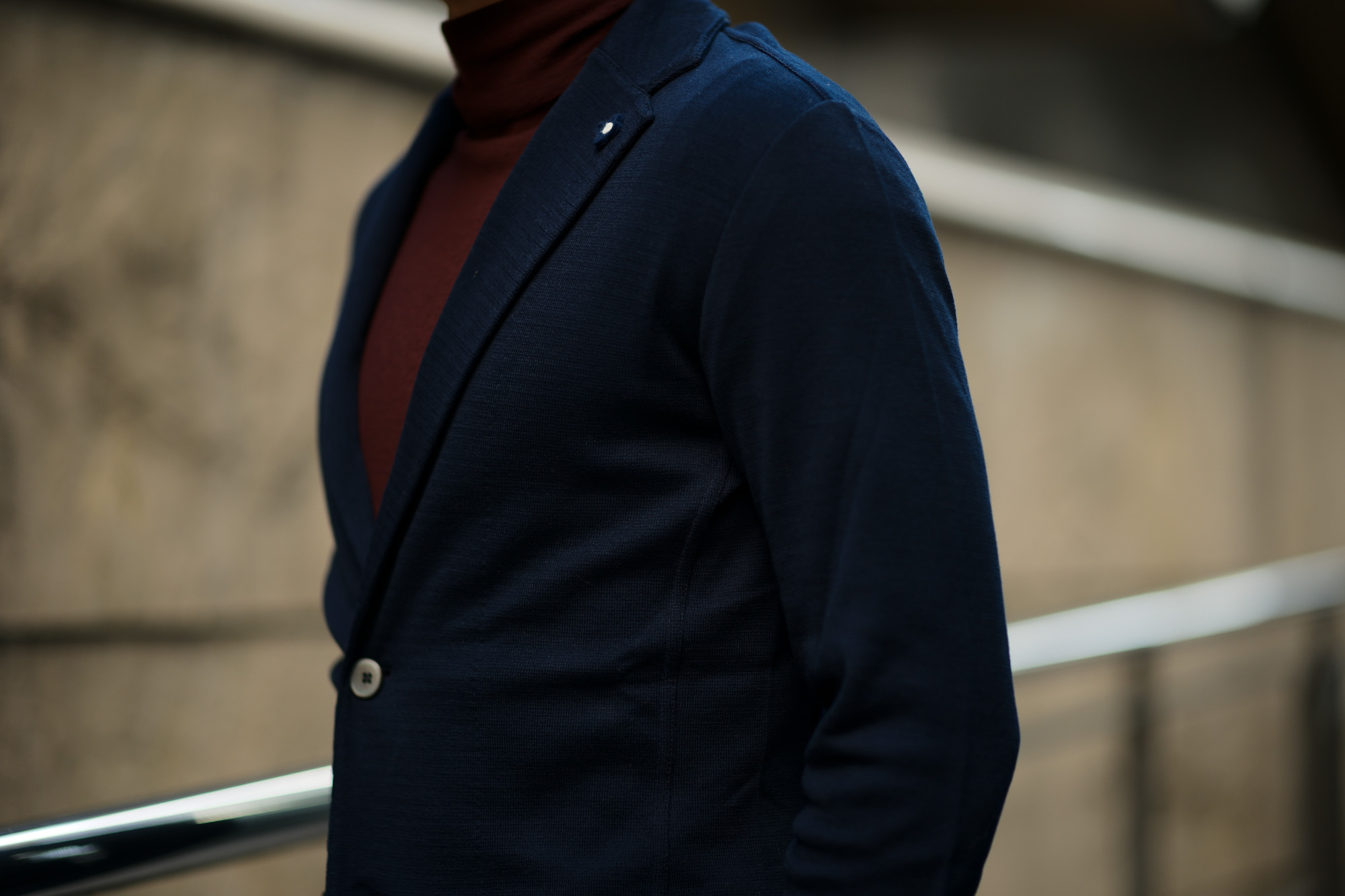 LARDINI (ラルディーニ) Milano Rib Knit Jacket (ミラノリブ ニット ジャケット) コットン ミラノリブ 2B ニットジャケット NAVY (ネイビー・850) Made in italy (イタリア製) 2019 春夏新作 愛知 名古屋 alto e diritto アルトエデリット