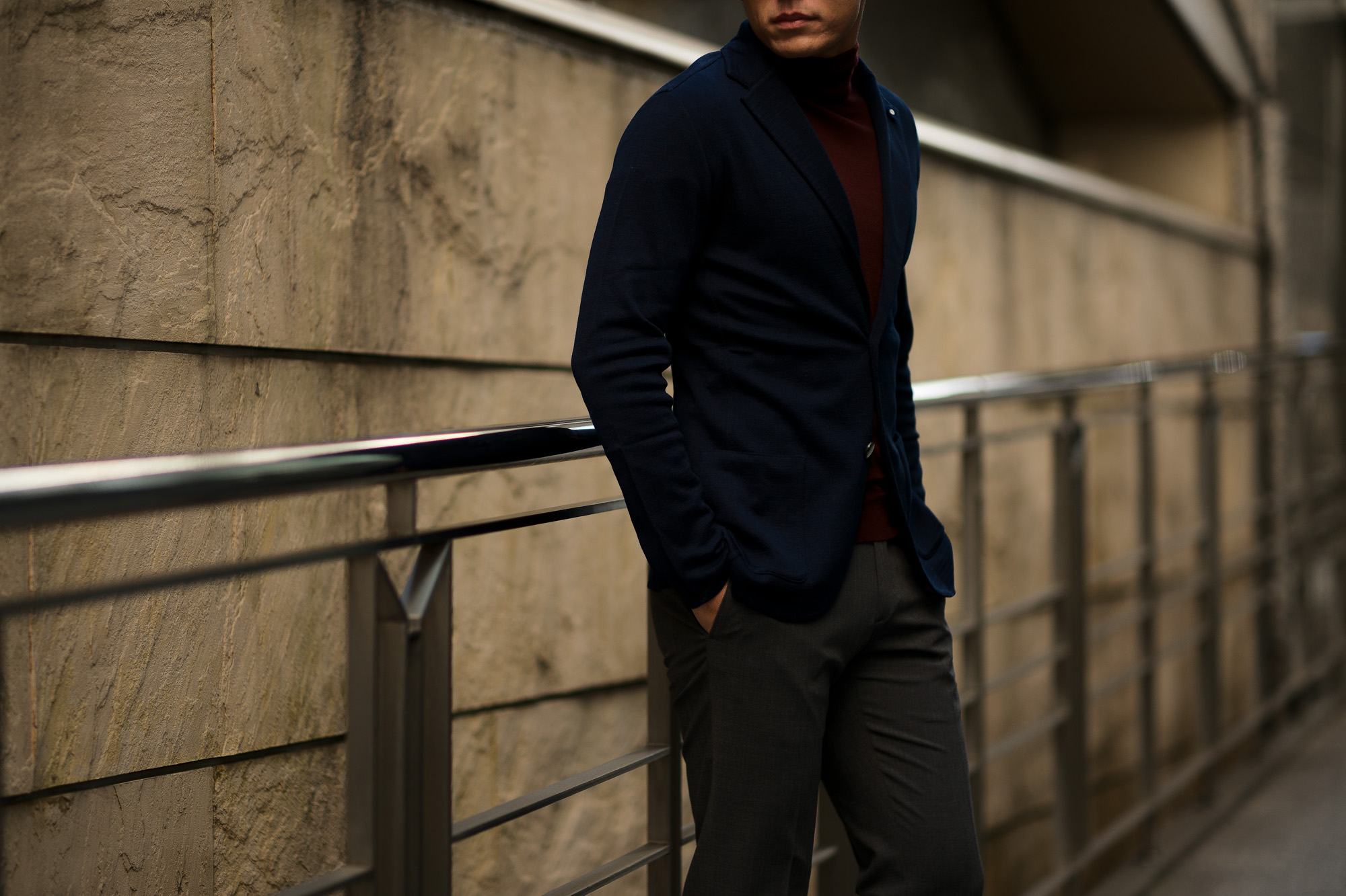 LARDINI (ラルディーニ) Milano Rib Knit Jacket (ミラノリブ ニット ジャケット) コットン ミラノリブ 2B ニットジャケット NAVY (ネイビー・850) Made in italy (イタリア製) 2019 春夏新作 愛知 名古屋 alto e diritto アルトエデリット