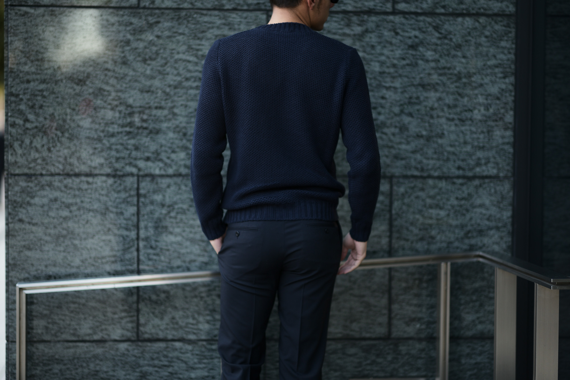 Settefili Cashmere (セッテフィーリ カシミア) Girocollo Nido D Ape (メッシュ クルーネック セーター) リネンコットン サマーニット セーター NAVY (ネイビー・MA22) made in italy (イタリア製) 2019 春夏新作 settefilicashmere セッテフィーリカシミア 愛知 名古屋 東京 大阪 alto e diritto アルトエデリット