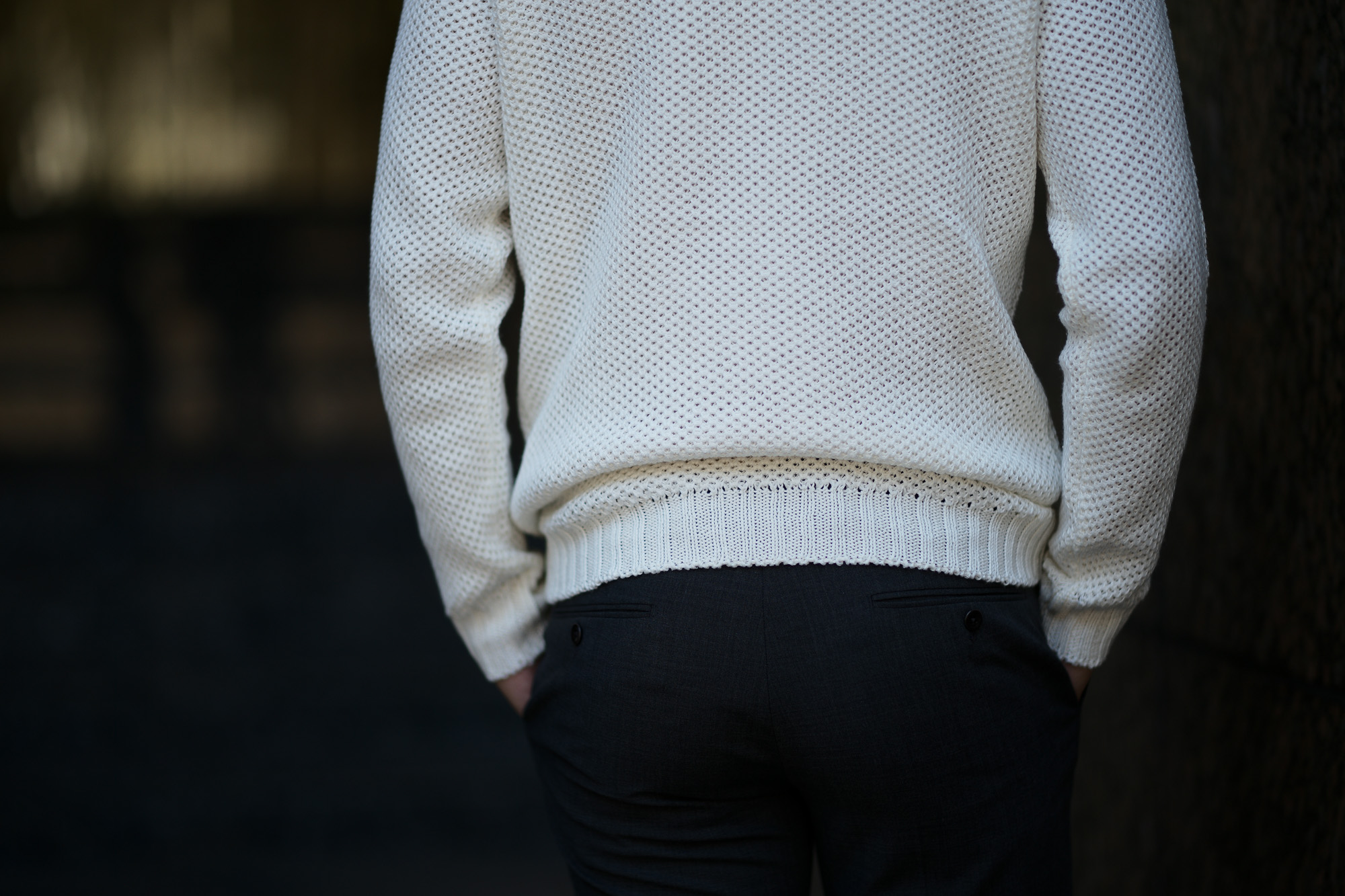 Settefili Cashmere (セッテフィーリ カシミア) Girocollo Nido D Ape (メッシュ クルーネック セーター) リネンコットン サマーニット セーター OFF WHITE (オフホワイト・MA05)  made in italy (イタリア製) 2019 春夏新作 settefilicashmere セッテフィーリカシミア 愛知 名古屋 東京 大阪 alto e diritto アルトエデリット