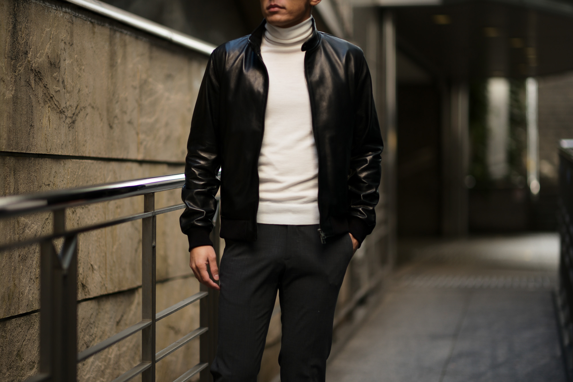 SILENCE (サイレンス) Single Rib Leather Jacket (シングル リブ レザー ジャケット) Lambskin Nappa Leather (ラムナッパ レザー) シングル ライダース ジャケット NERO (ブラック) Made in italy (イタリア製) 2019 春夏新作  愛知 名古屋 東京 大阪 alto e diritto アルトエデリット altoediritto 