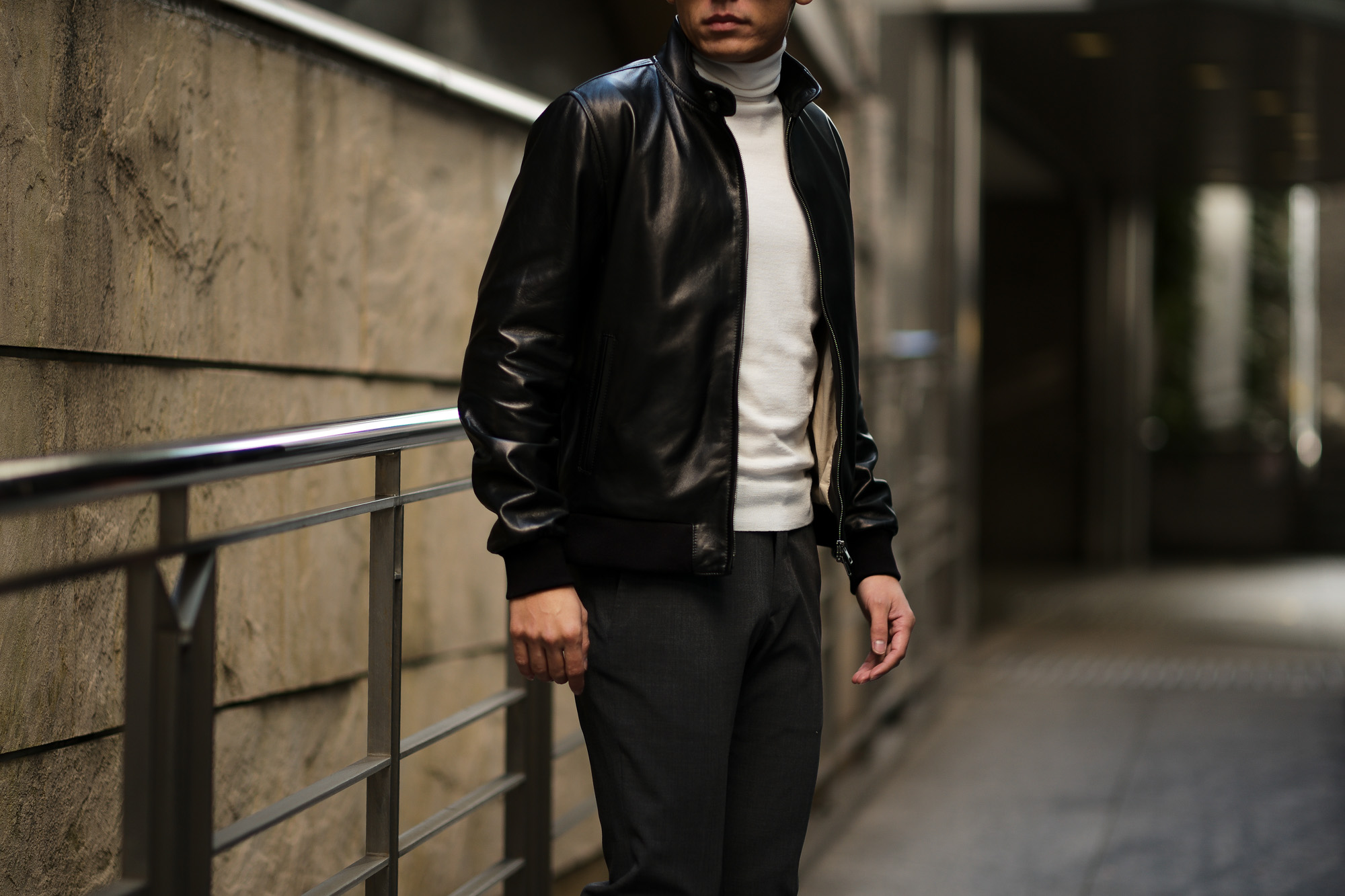 SILENCE (サイレンス) Single Rib Leather Jacket (シングル リブ レザー ジャケット) Lambskin Nappa Leather (ラムナッパ レザー) シングル ライダース ジャケット NERO (ブラック) Made in italy (イタリア製) 2019 春夏新作  愛知 名古屋 東京 大阪 alto e diritto アルトエデリット altoediritto 